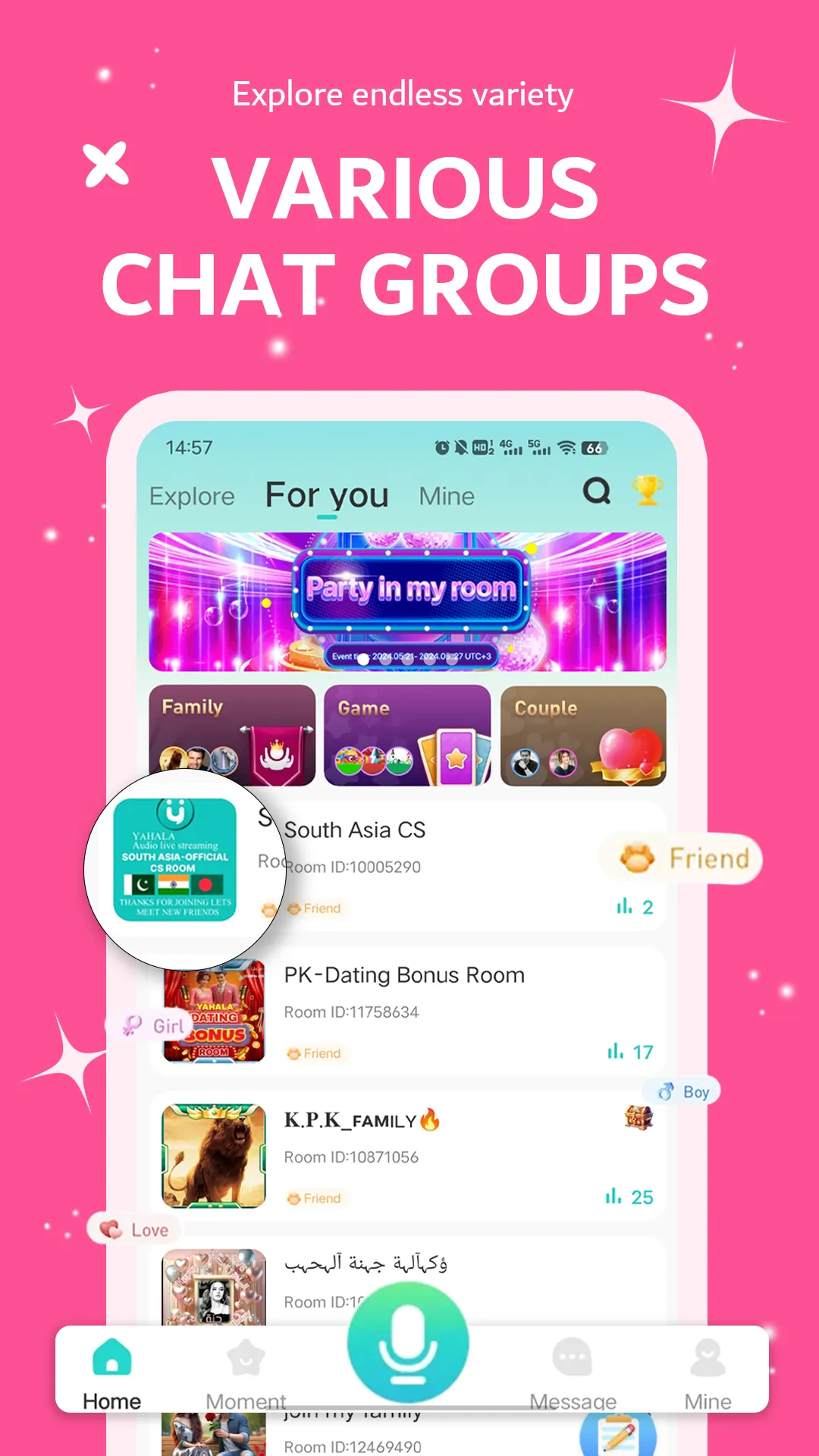 Yahala: Live Voice Chat Rooms | Indus Appstore | Screenshot