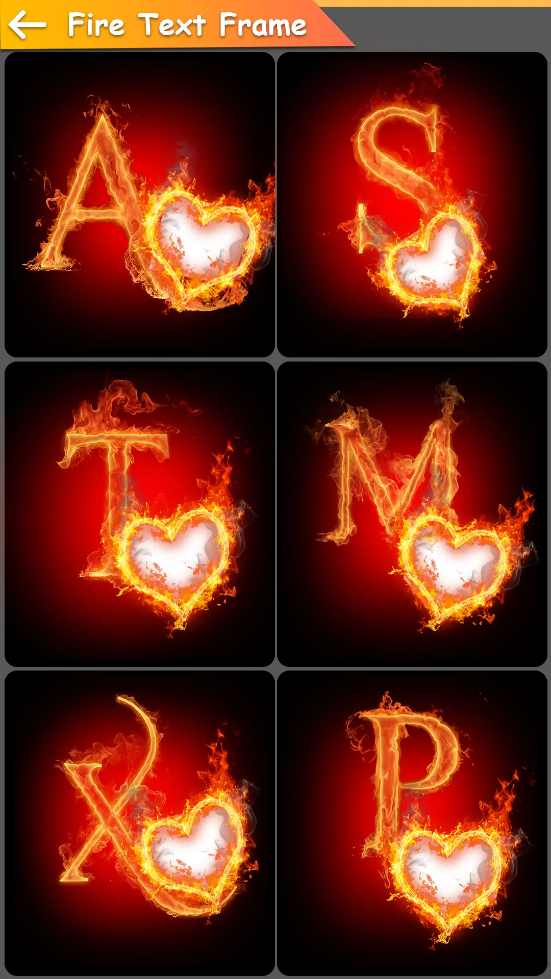 Fire Text Love Photo Frames | Indus Appstore | Screenshot