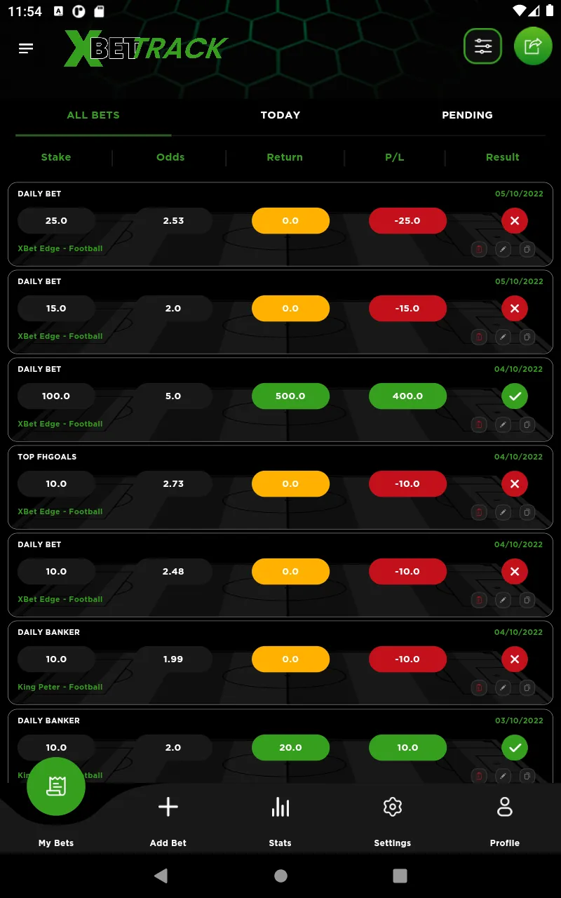 XBet Track Sports Bet Tracker | Indus Appstore | Screenshot