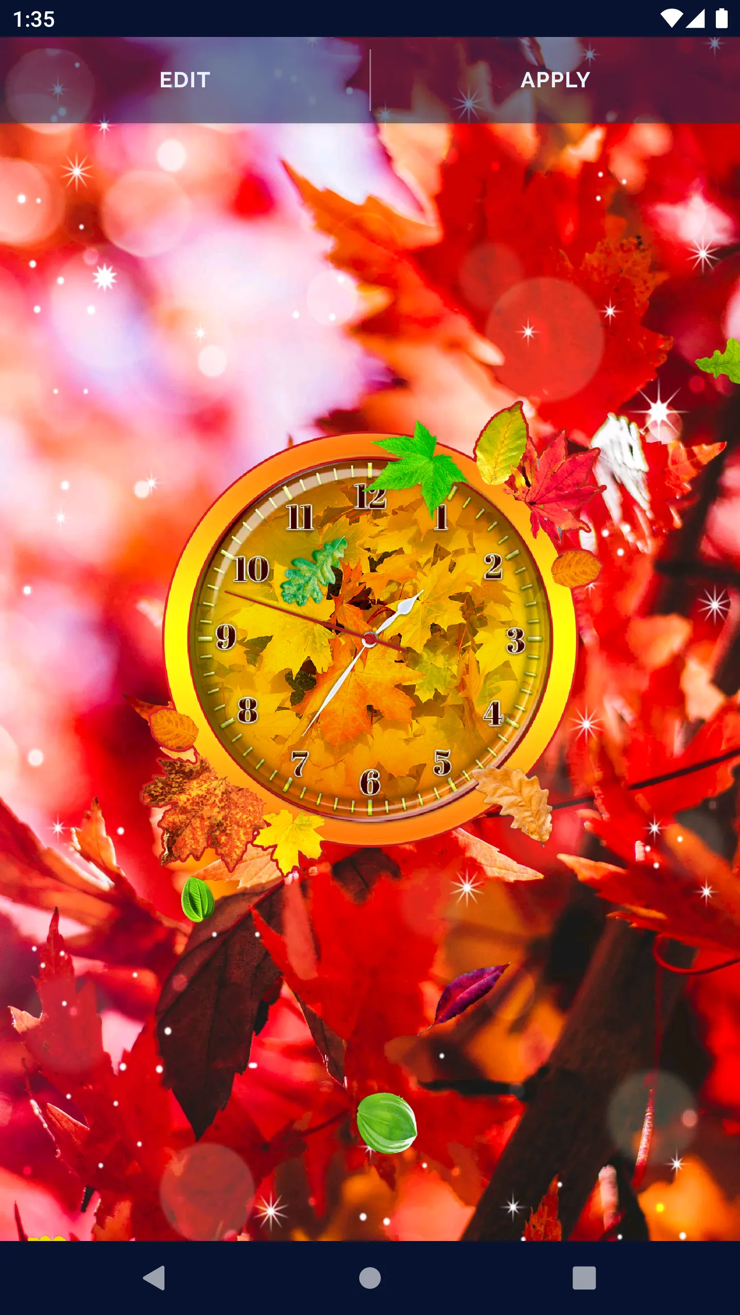 Forest Leaves Clock Wallpaper | Indus Appstore | Screenshot