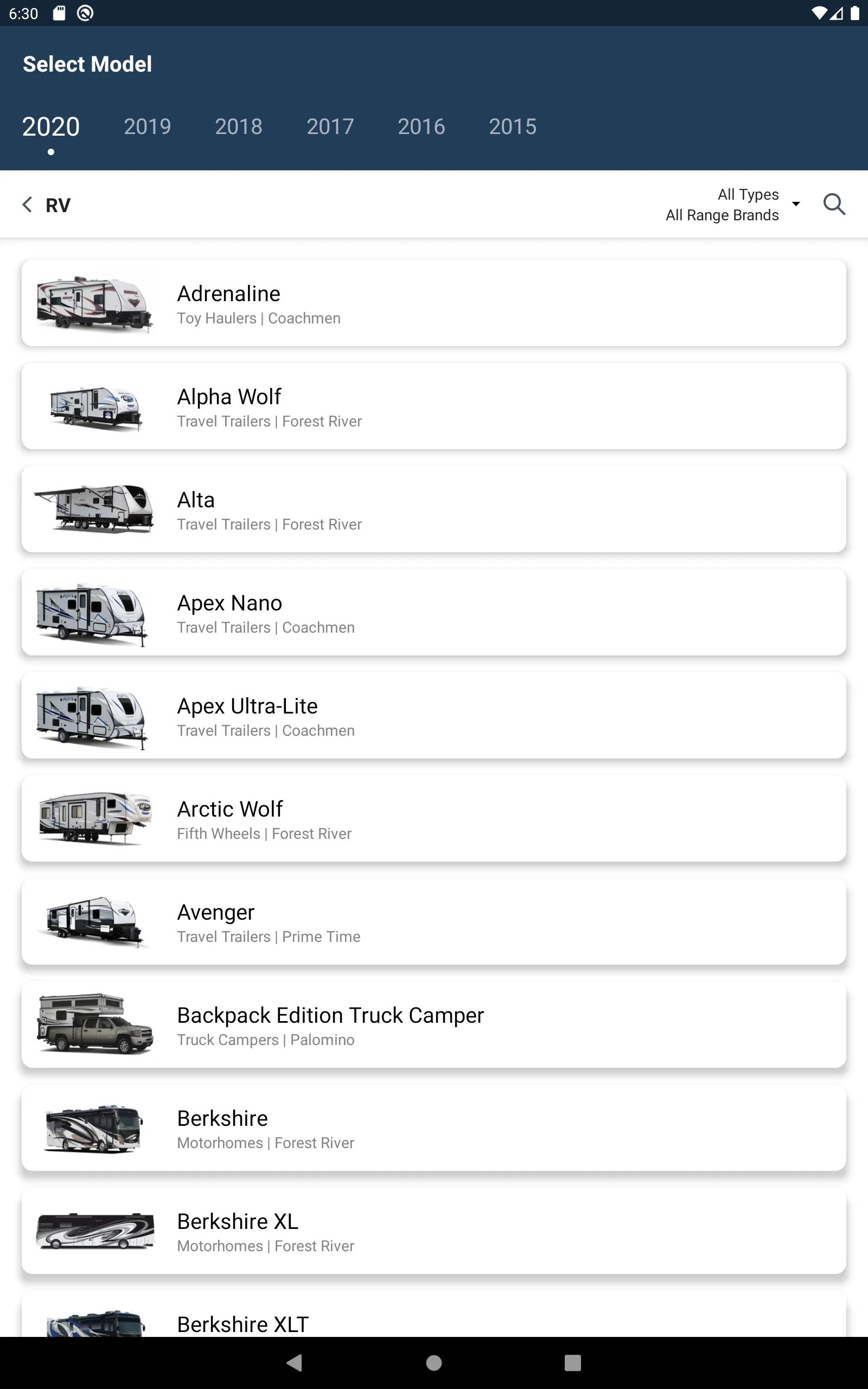 Forest River RV Owner's Guide | Indus Appstore | Screenshot