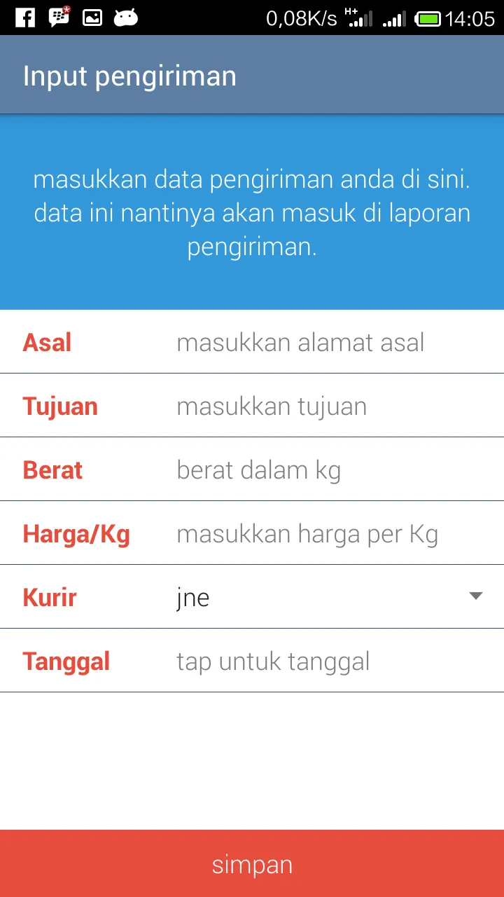 Ongkos Kirim Lengkap | Indus Appstore | Screenshot