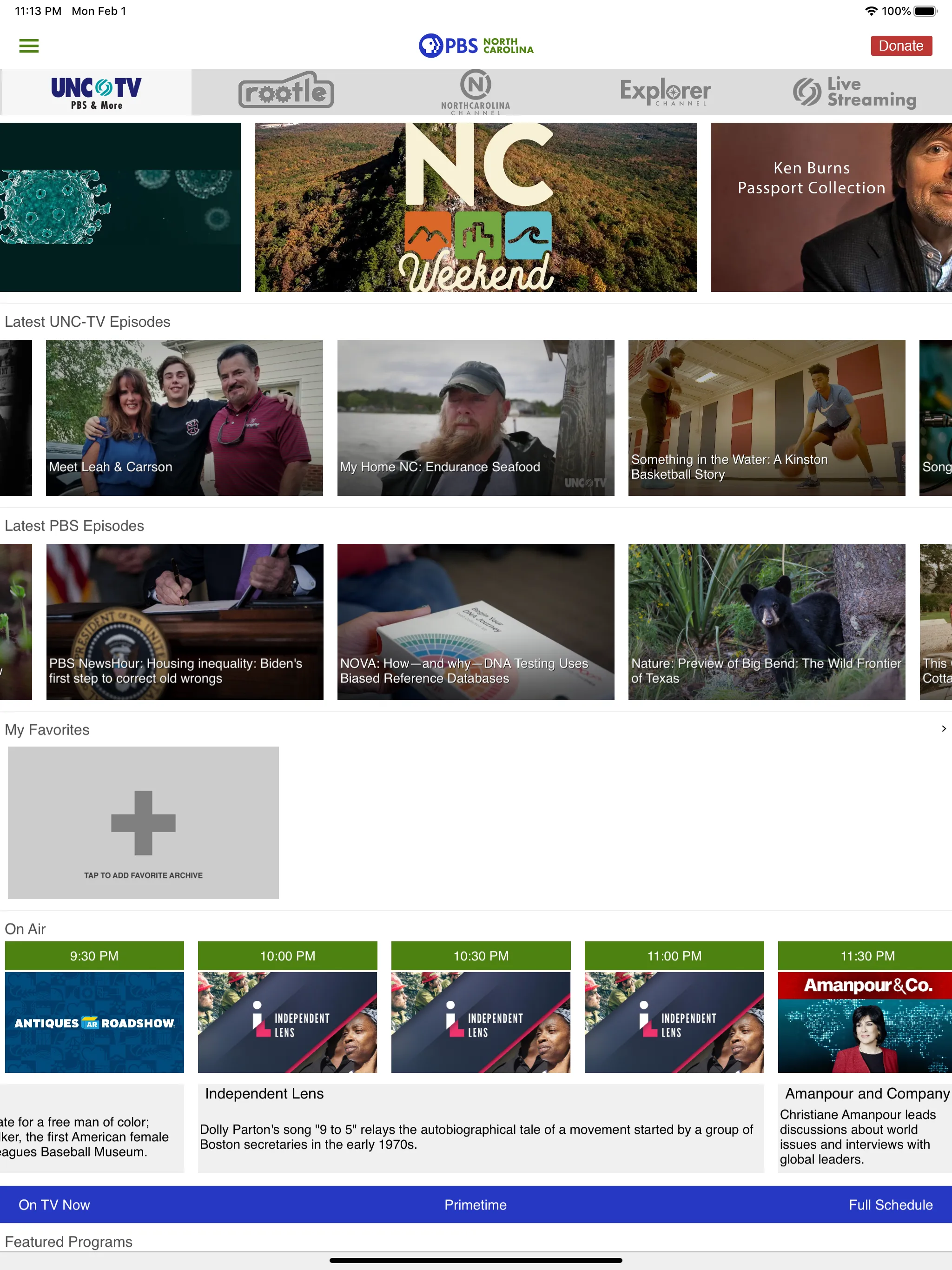 PBS North Carolina (old UNCTV) | Indus Appstore | Screenshot