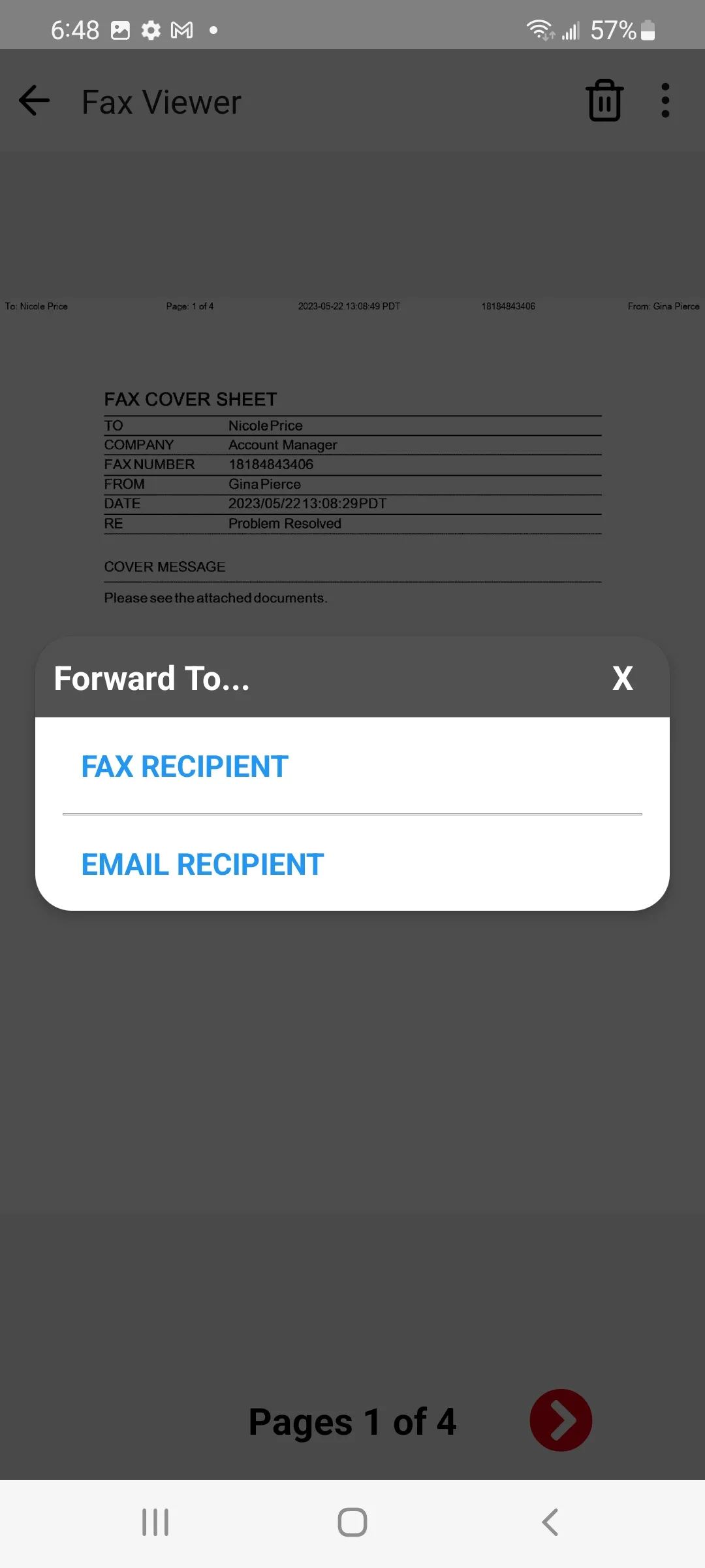 eFax Corporate Android Fax App | Indus Appstore | Screenshot