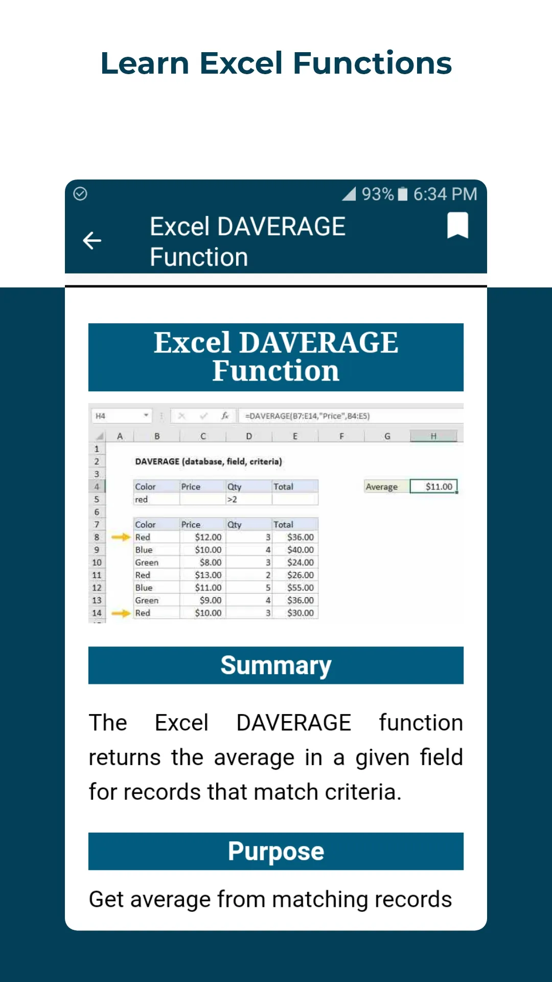 Excel Formulae and Functions | Indus Appstore | Screenshot