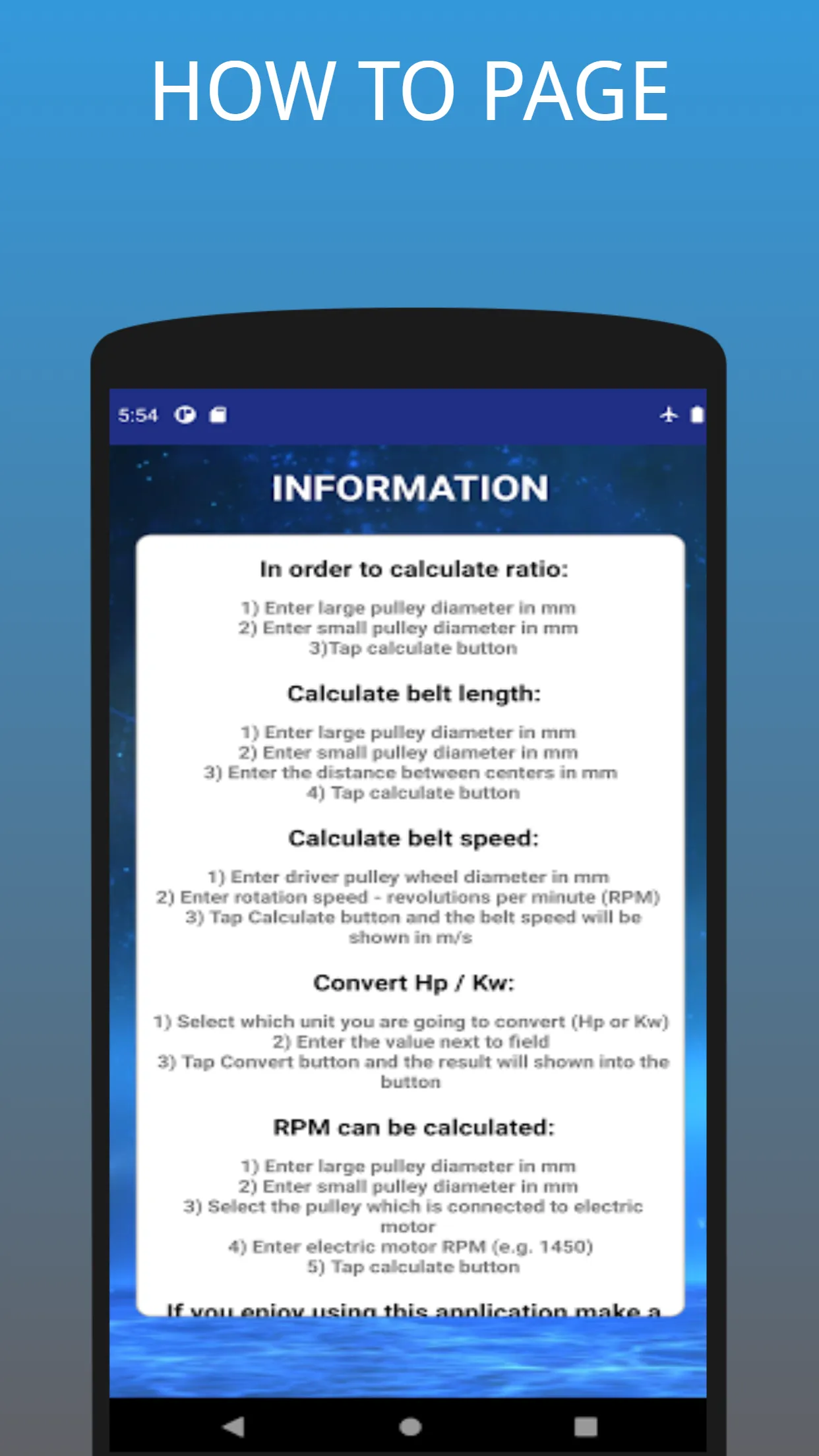 Pulley Calculator | Indus Appstore | Screenshot