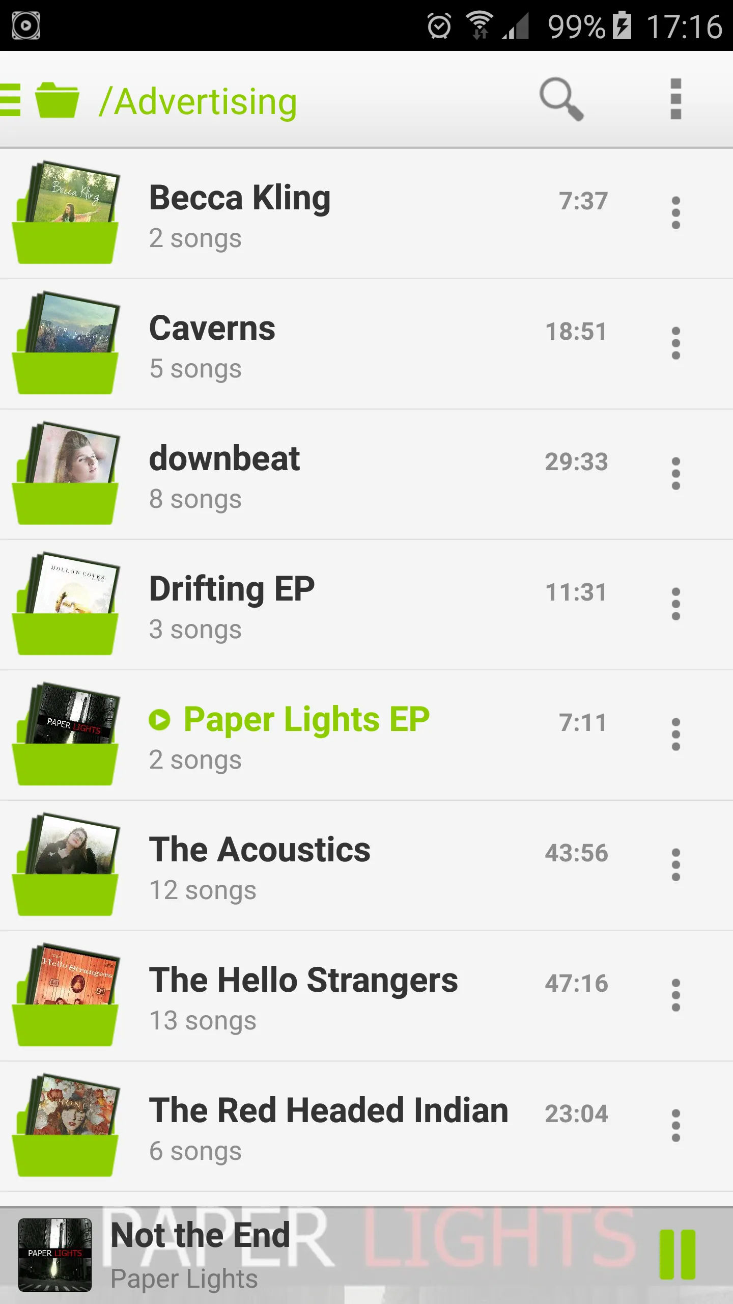 PlayerPro Cloudy Green Skin | Indus Appstore | Screenshot