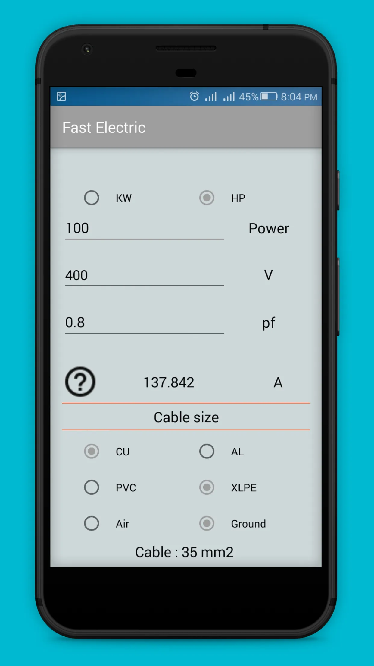 Fast electrical calculations | Indus Appstore | Screenshot