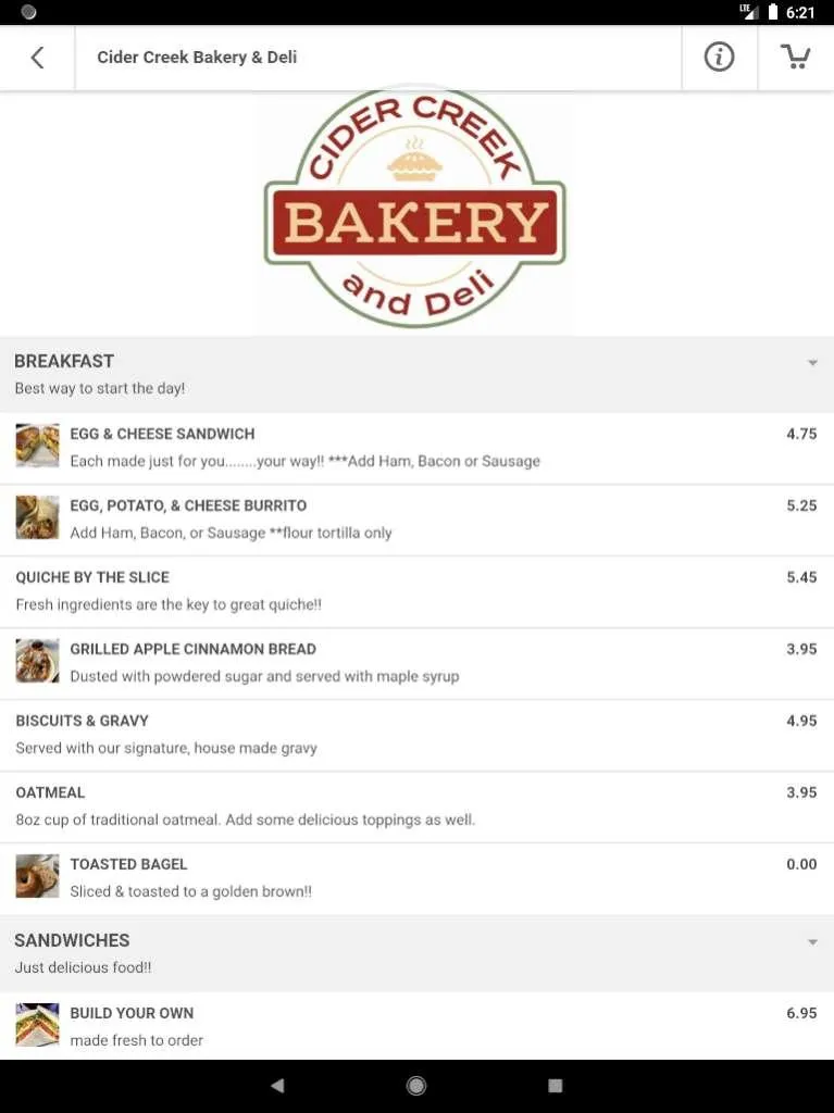 Cider Creek Bakery & Deli | Indus Appstore | Screenshot