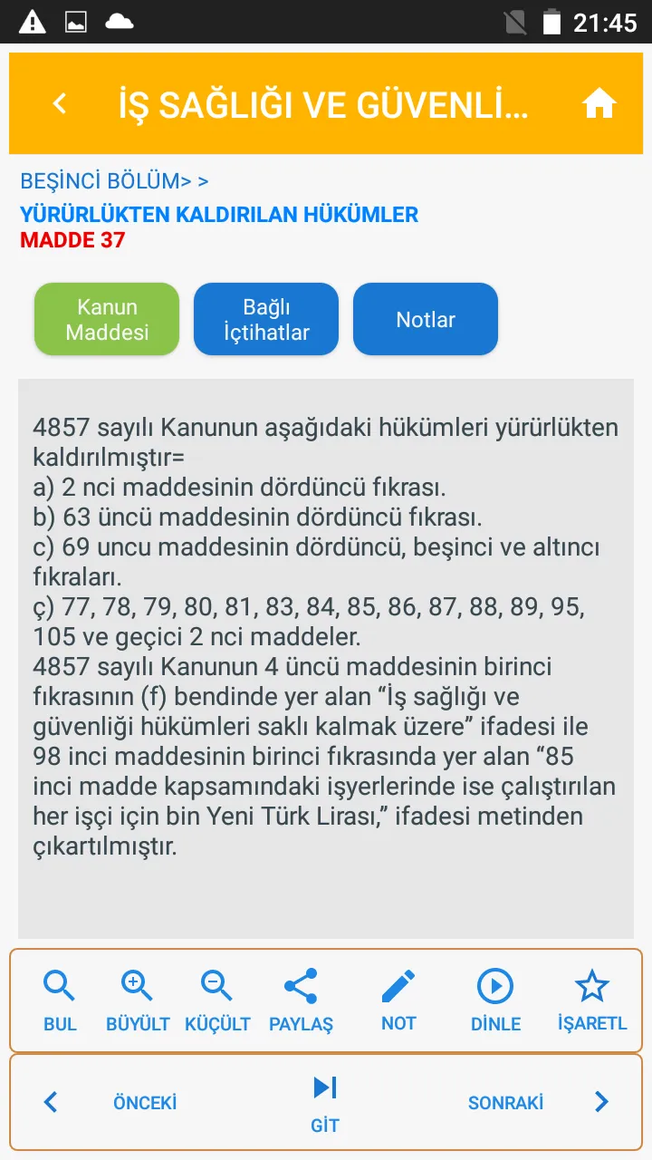 İSG Mevzuatı | Indus Appstore | Screenshot