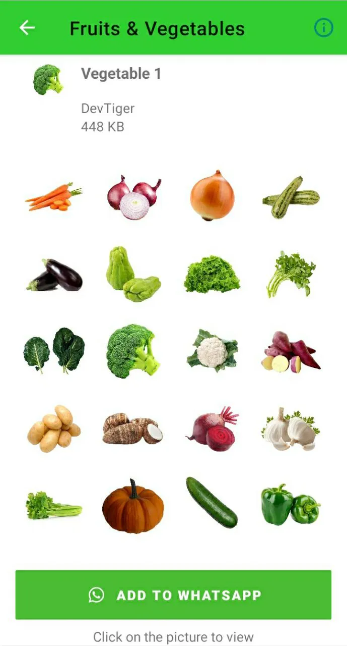 Fruits And Vegetables Stickers | Indus Appstore | Screenshot