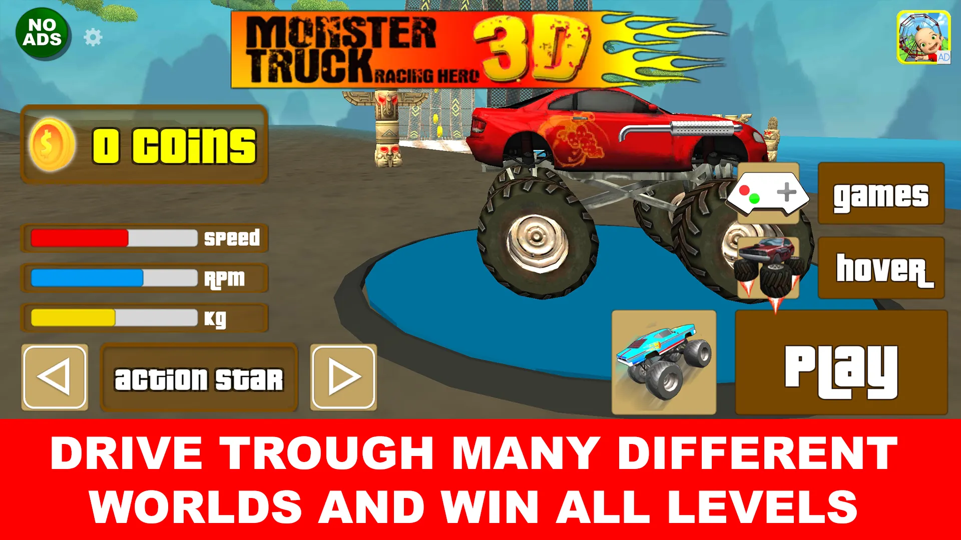 Monster Truck Racing Hero 3D | Indus Appstore | Screenshot