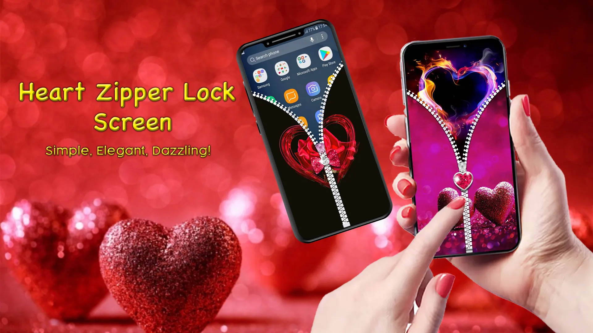 Heart Zipper Lock Screen | Indus Appstore | Screenshot