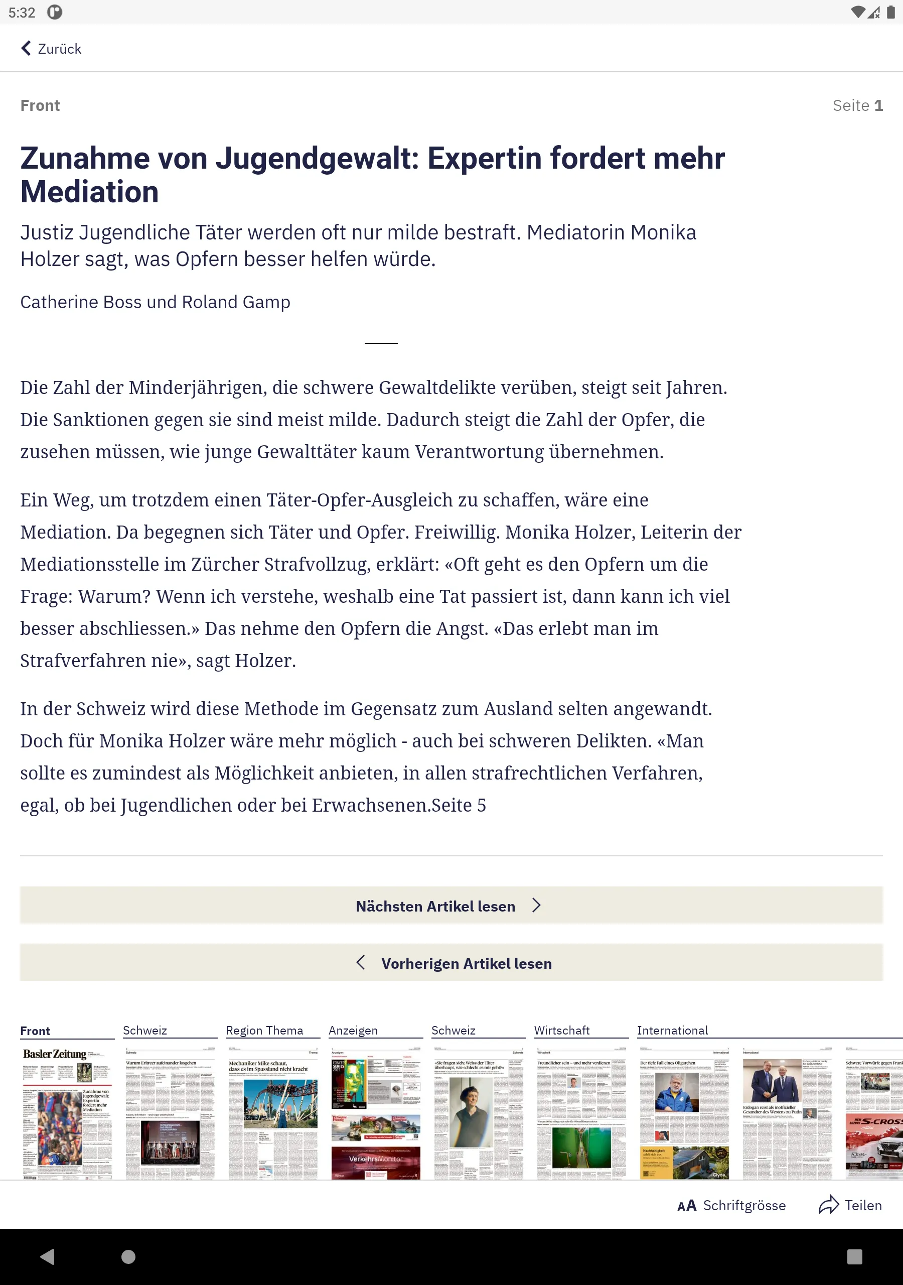 Basler Zeitung E-Paper | Indus Appstore | Screenshot