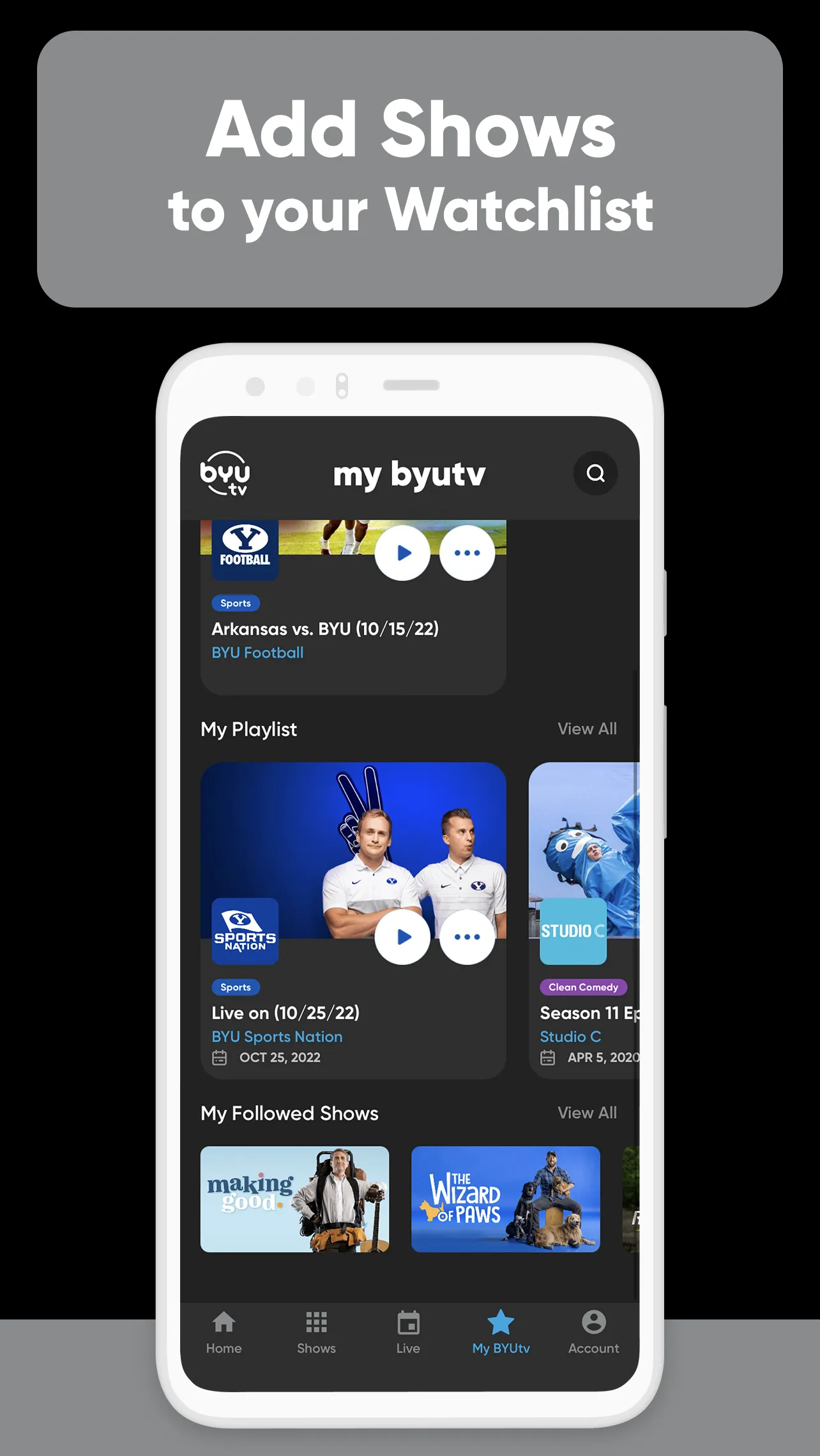 BYUtv: Binge TV Shows & Movies | Indus Appstore | Screenshot
