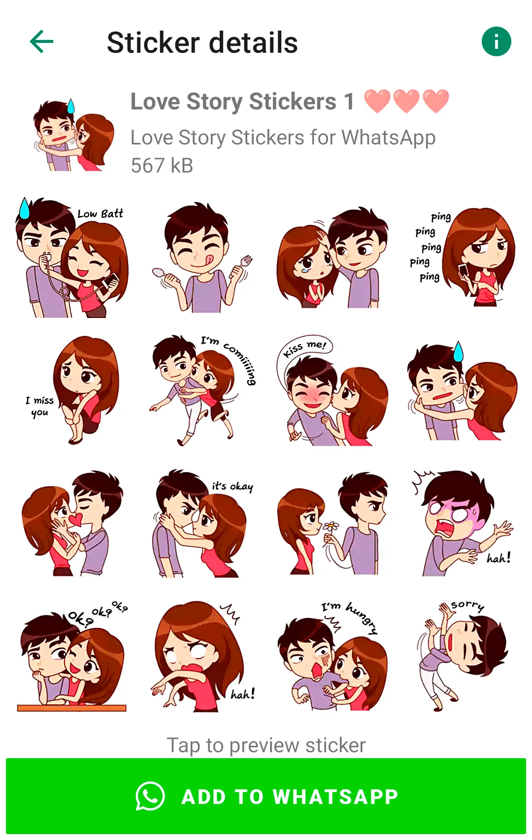 Love Story Stickers WASticker | Indus Appstore | Screenshot