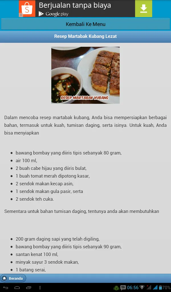 Kumpulan Resep Martabak | Indus Appstore | Screenshot