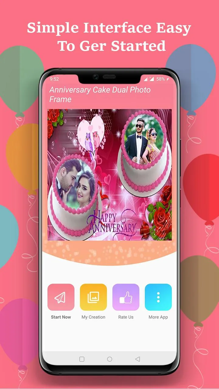 Anniversary Cake Photo Frame | Indus Appstore | Screenshot