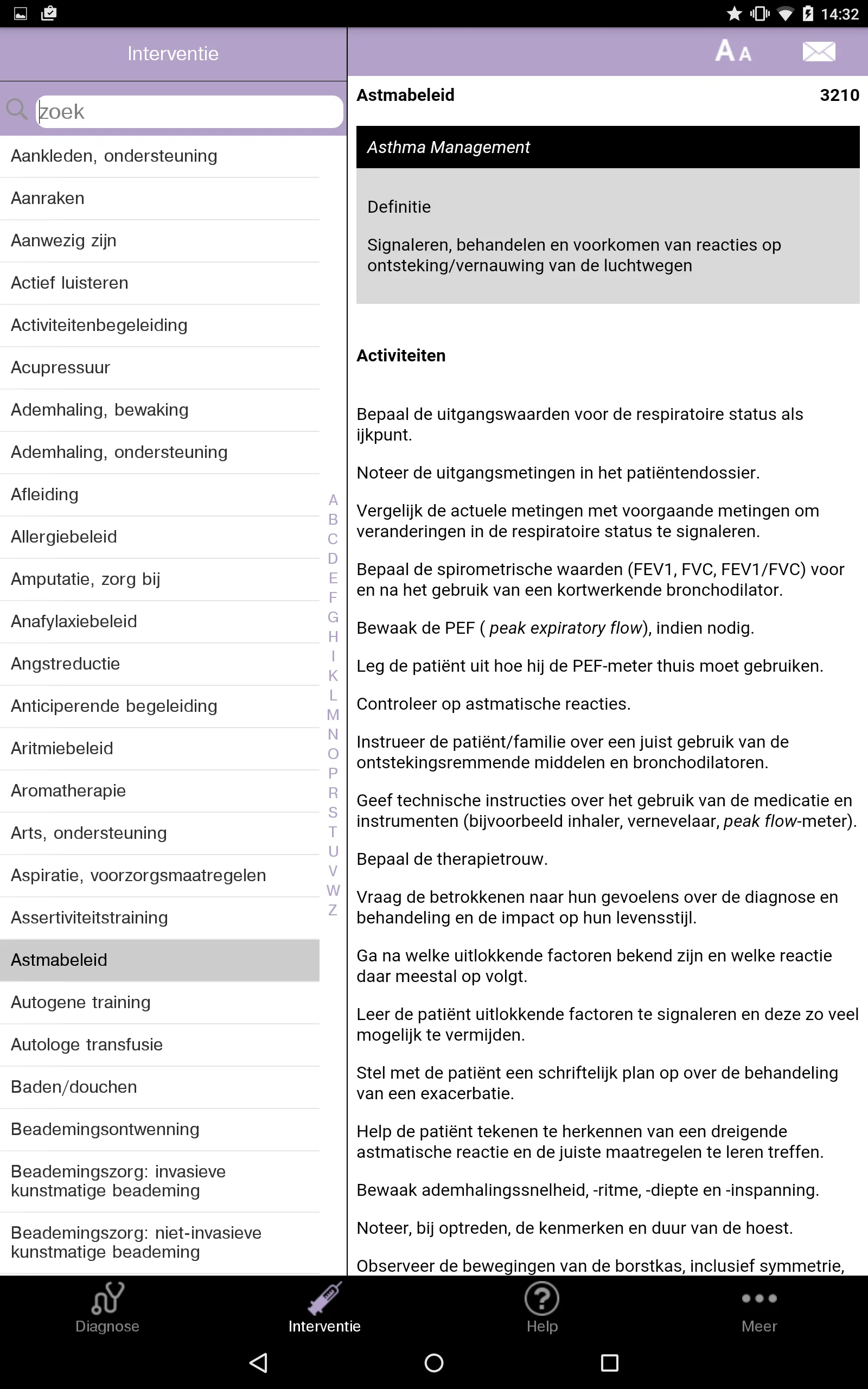 Verpleegkundige interventies A | Indus Appstore | Screenshot