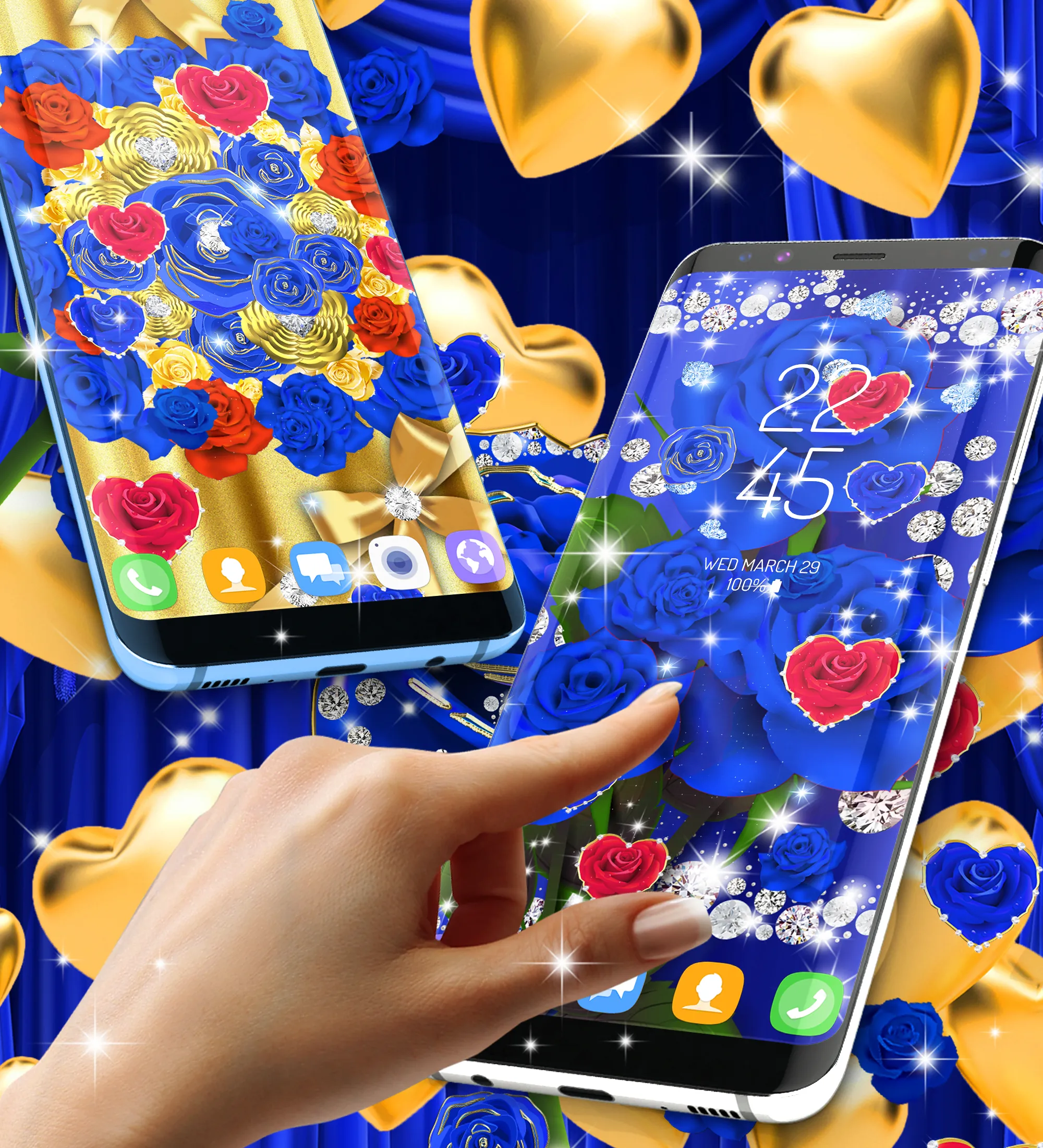 Blue golden rose wallpapers | Indus Appstore | Screenshot