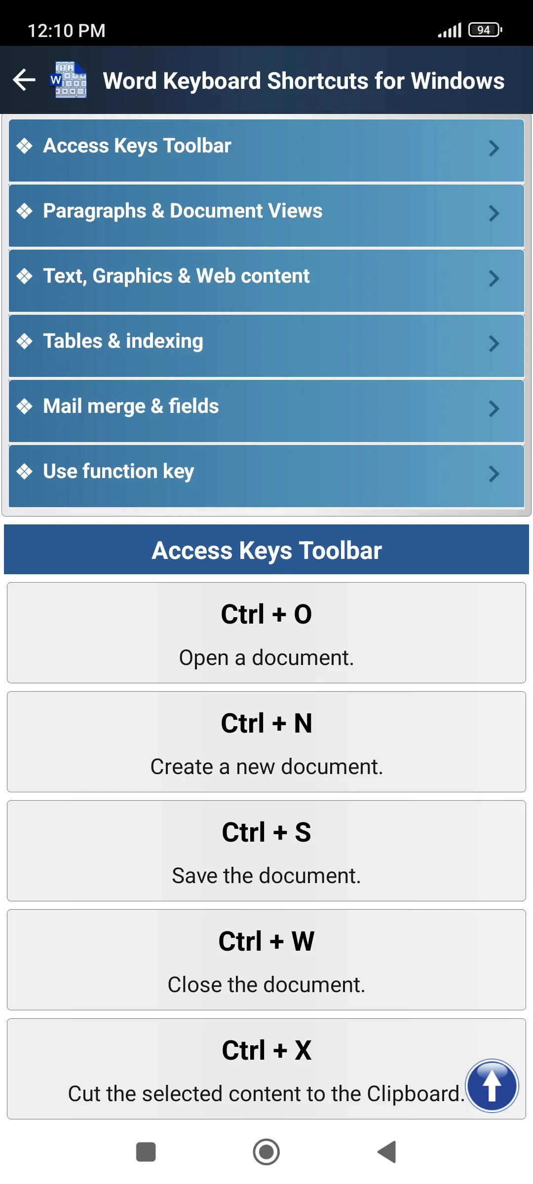 Keyboard Shortcuts all in one | Indus Appstore | Screenshot