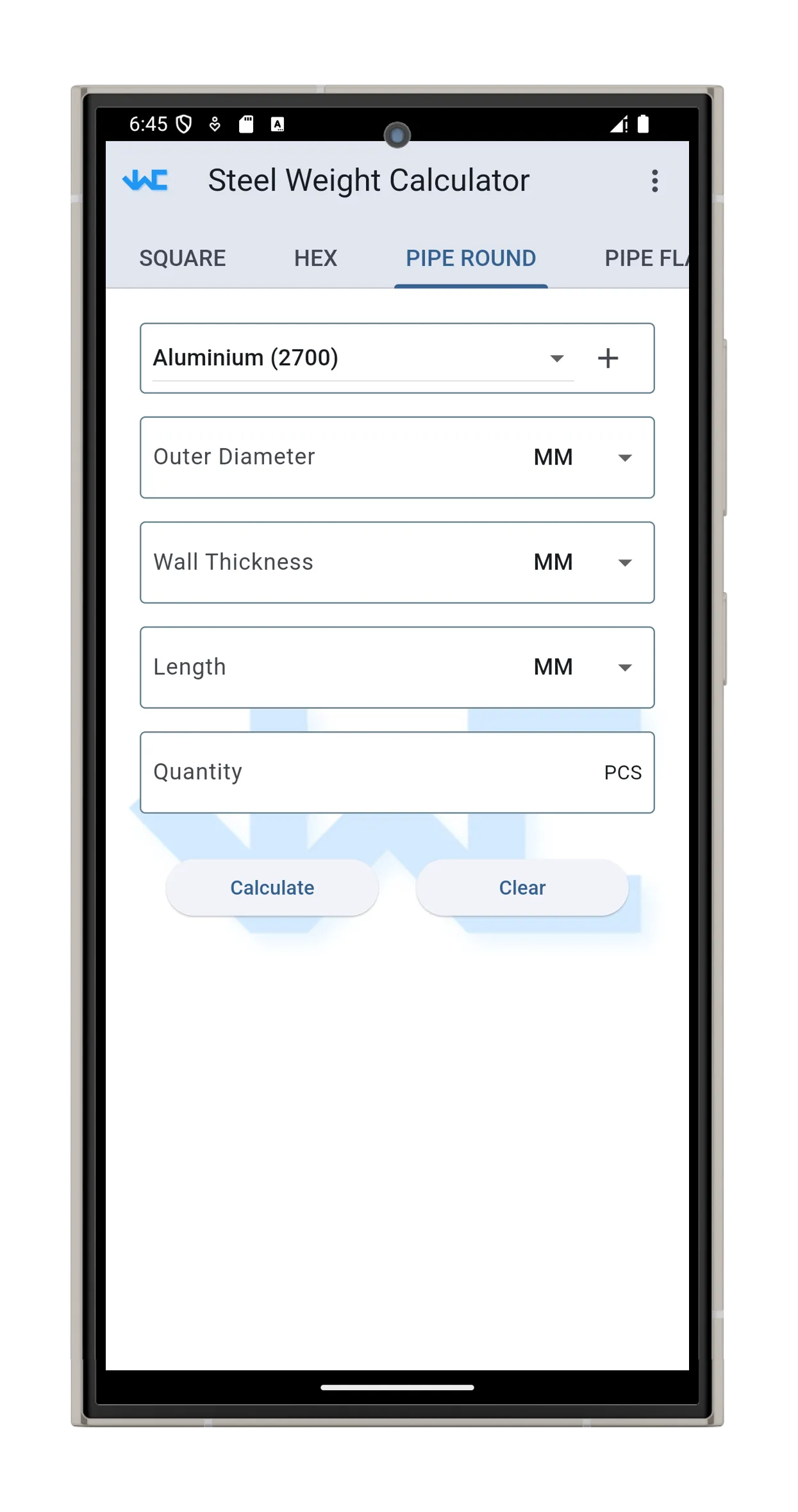 Steel Weight Calculator | Indus Appstore | Screenshot