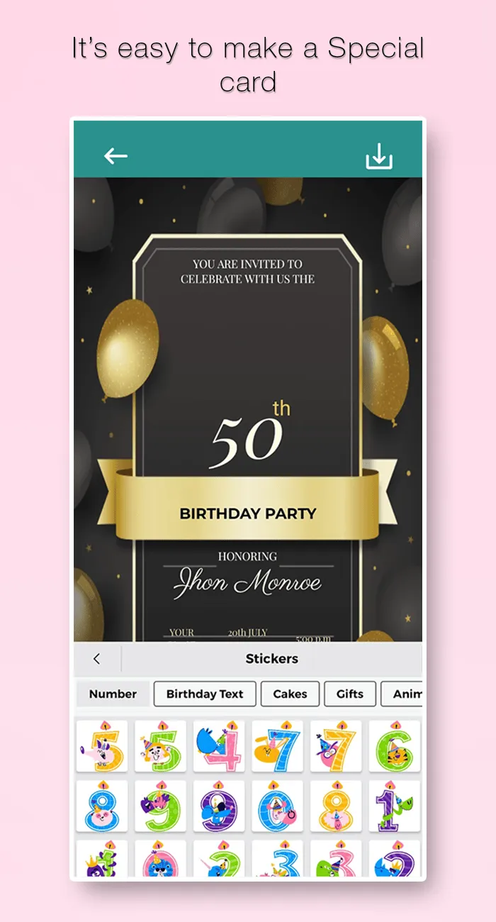 Birthday Invitation Card Maker | Indus Appstore | Screenshot
