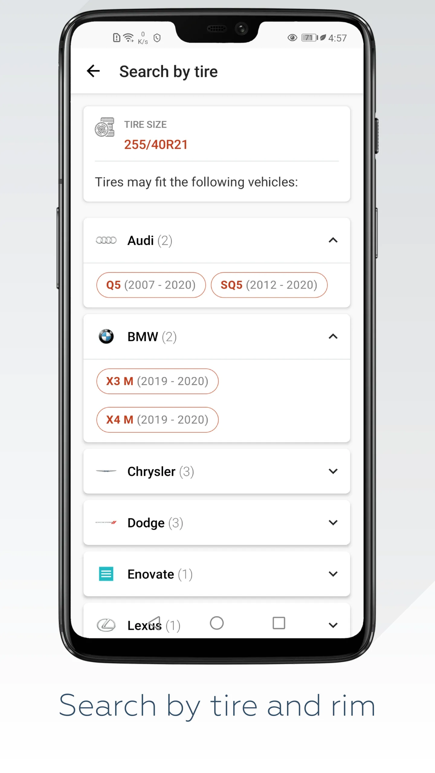 Wheel Size - Fitment database | Indus Appstore | Screenshot