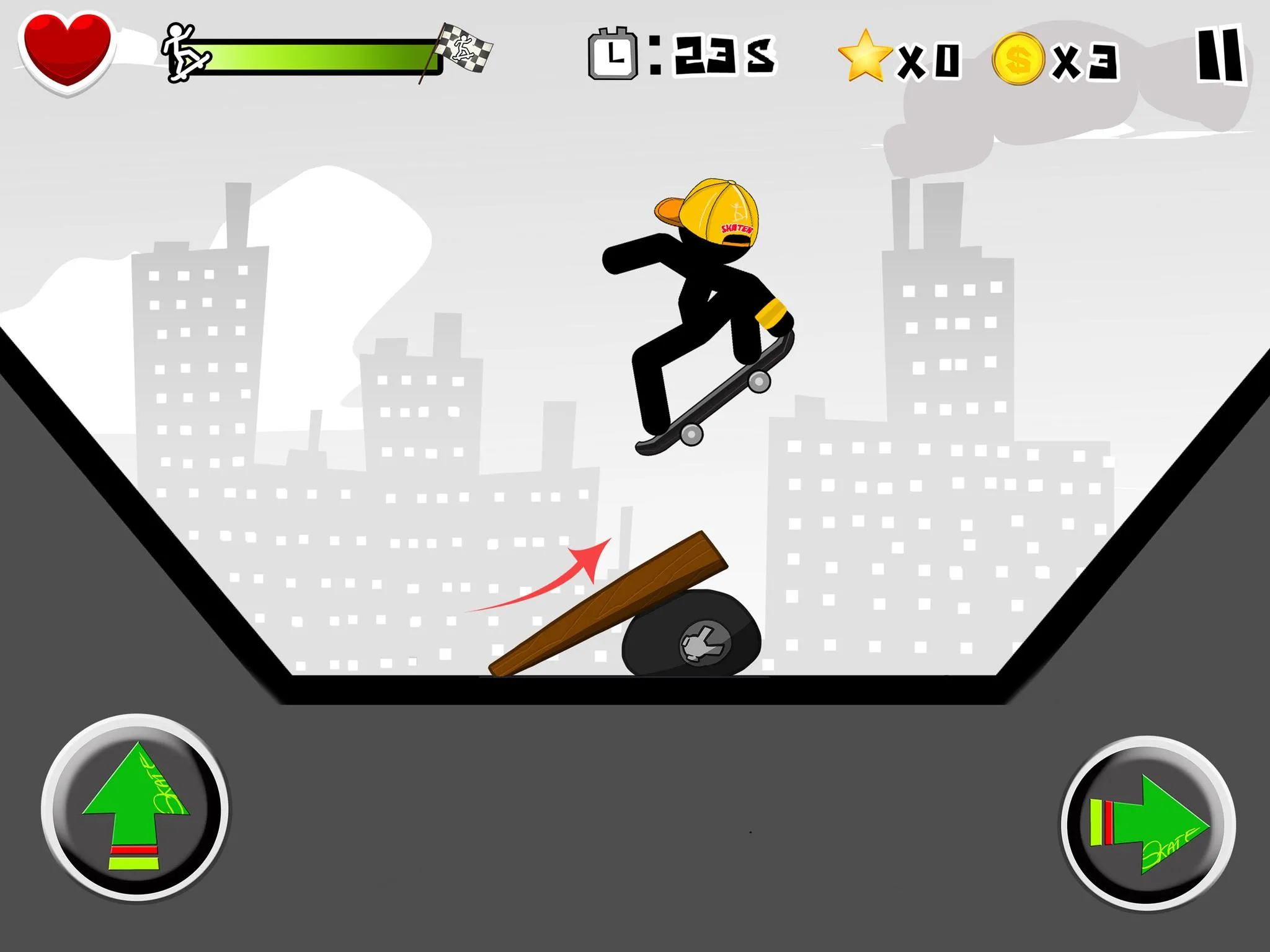 Stickman Skate : 360 Epic City | Indus Appstore | Screenshot