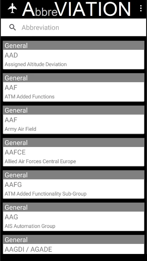 Aviation Abbreviations | Indus Appstore | Screenshot