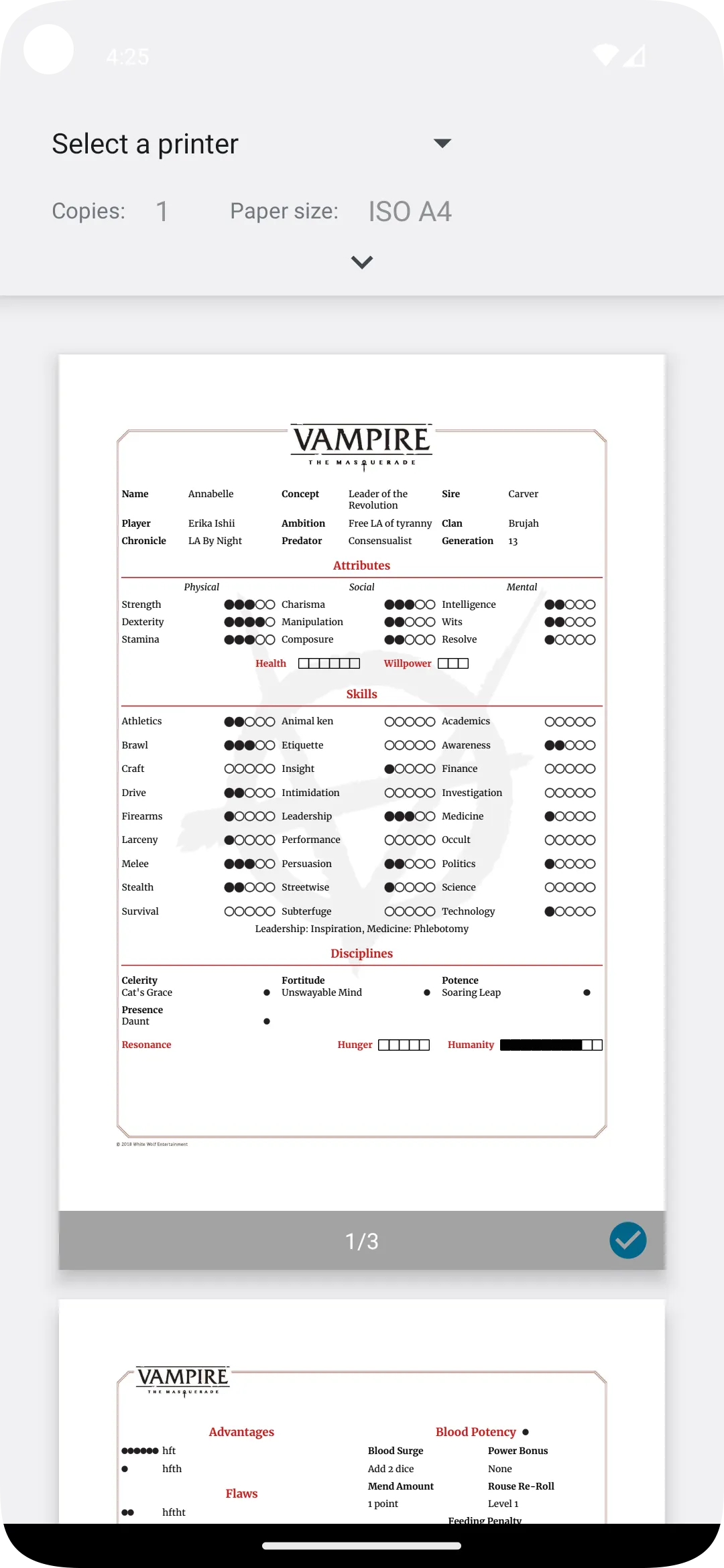 Vampire v5 Characters | Indus Appstore | Screenshot