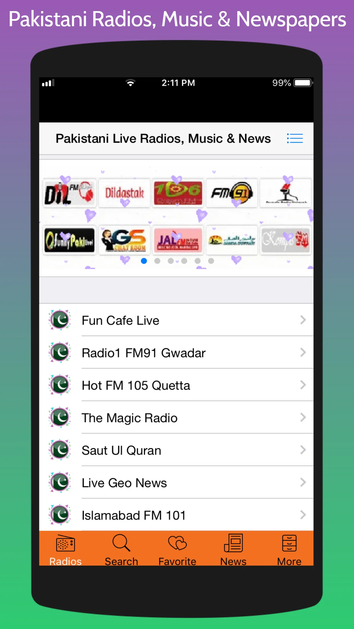 Pakistani Radios News & Music | Indus Appstore | Screenshot