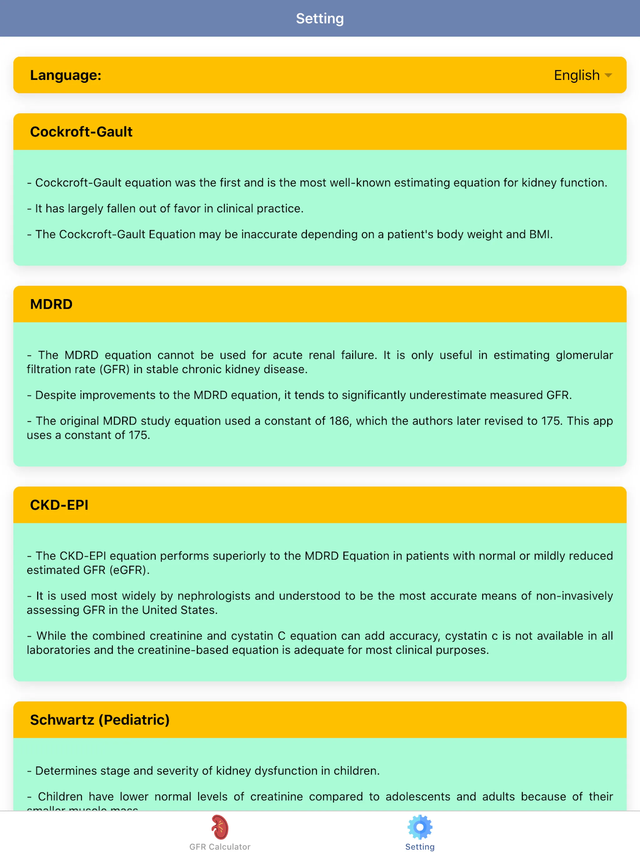 Pocket GFR Calculator | Indus Appstore | Screenshot