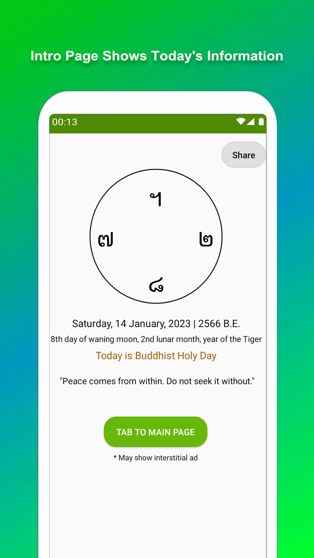 Thailand Buddhist Calendar | Indus Appstore | Screenshot