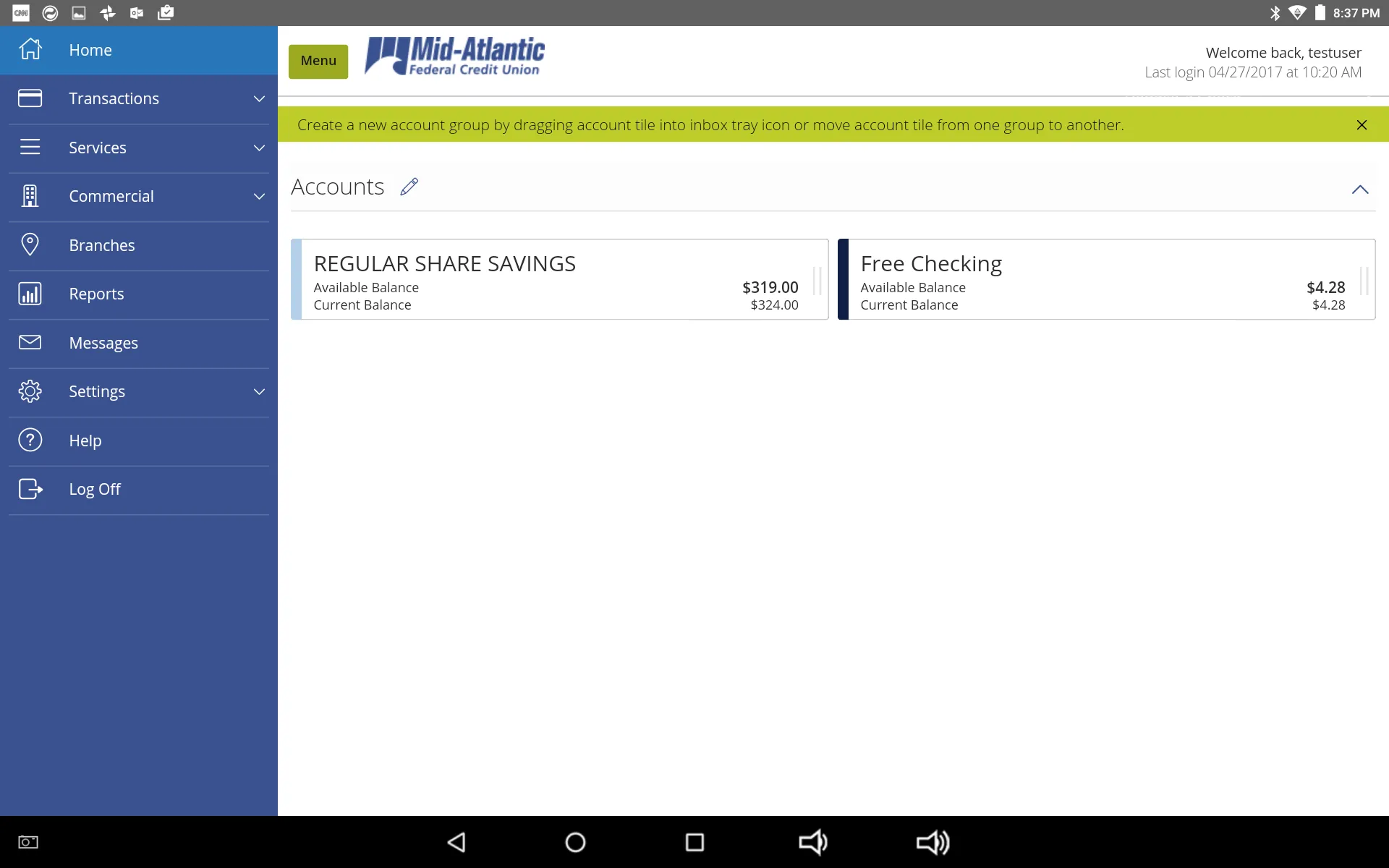 Mid-Atlantic FCU | Indus Appstore | Screenshot