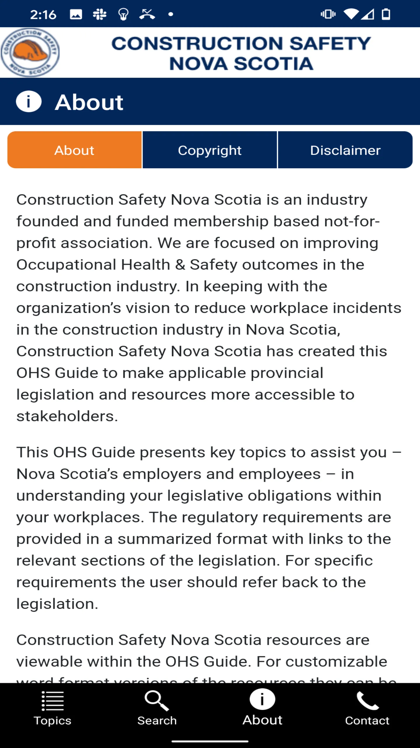 CSNS Guide to OHS Legislation | Indus Appstore | Screenshot