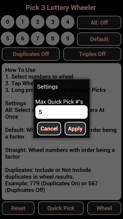 Pick 3 Lottery Wheeler | Indus Appstore | Screenshot