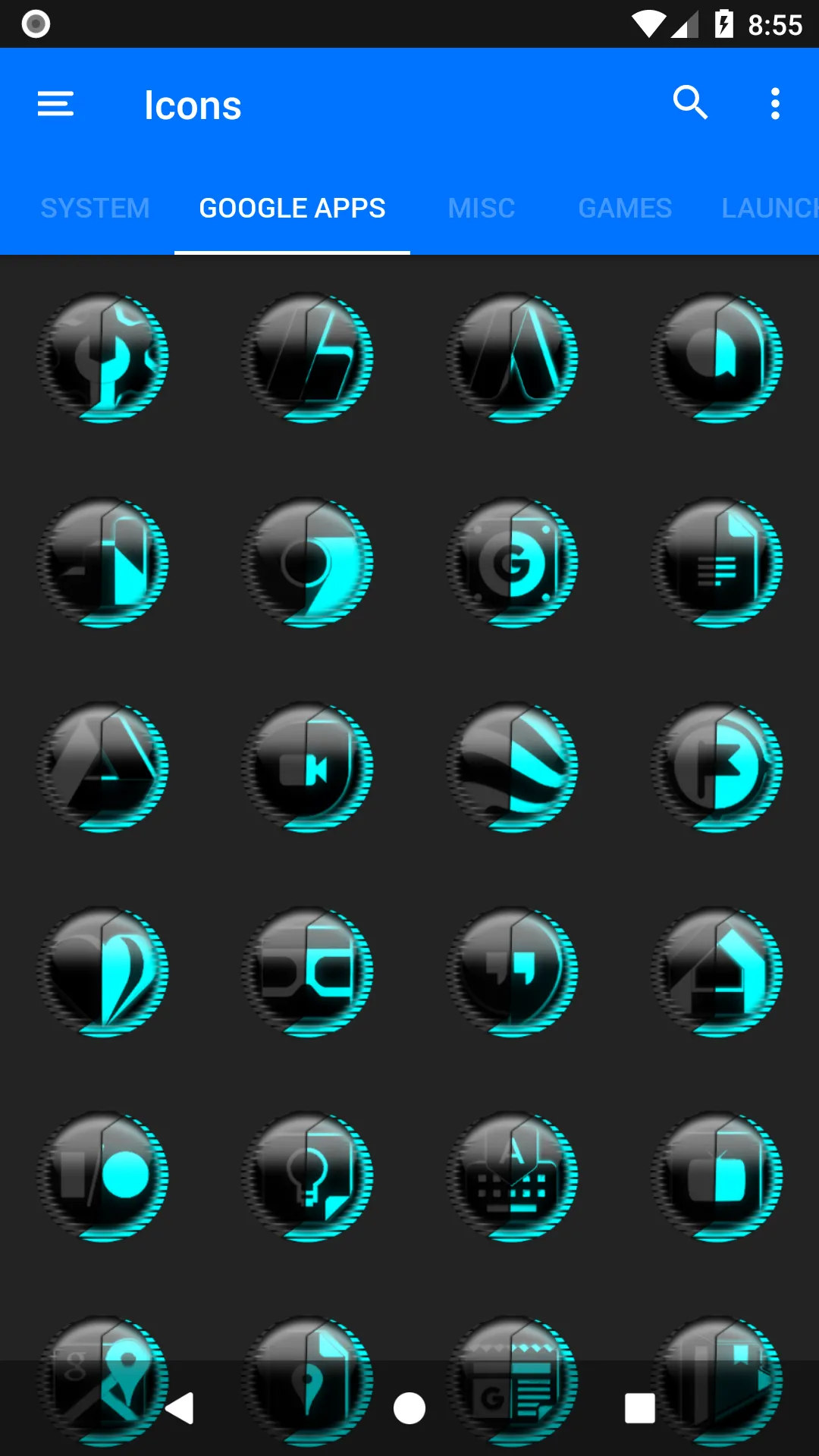 Cyan Icon Pack Style 8 | Indus Appstore | Screenshot