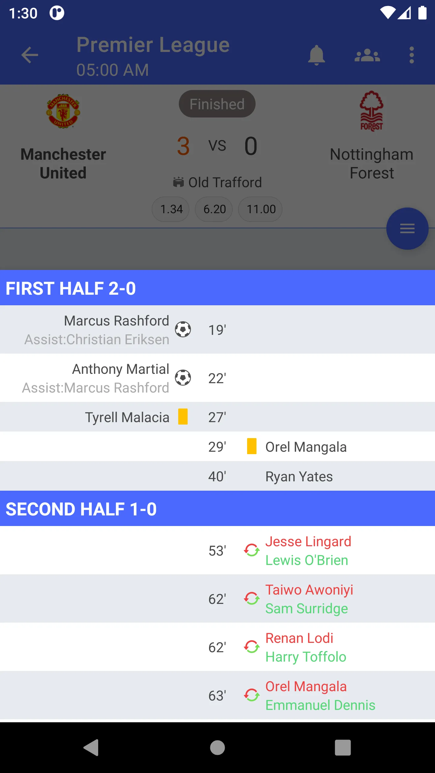 ScoreBoard|Live Football Score | Indus Appstore | Screenshot