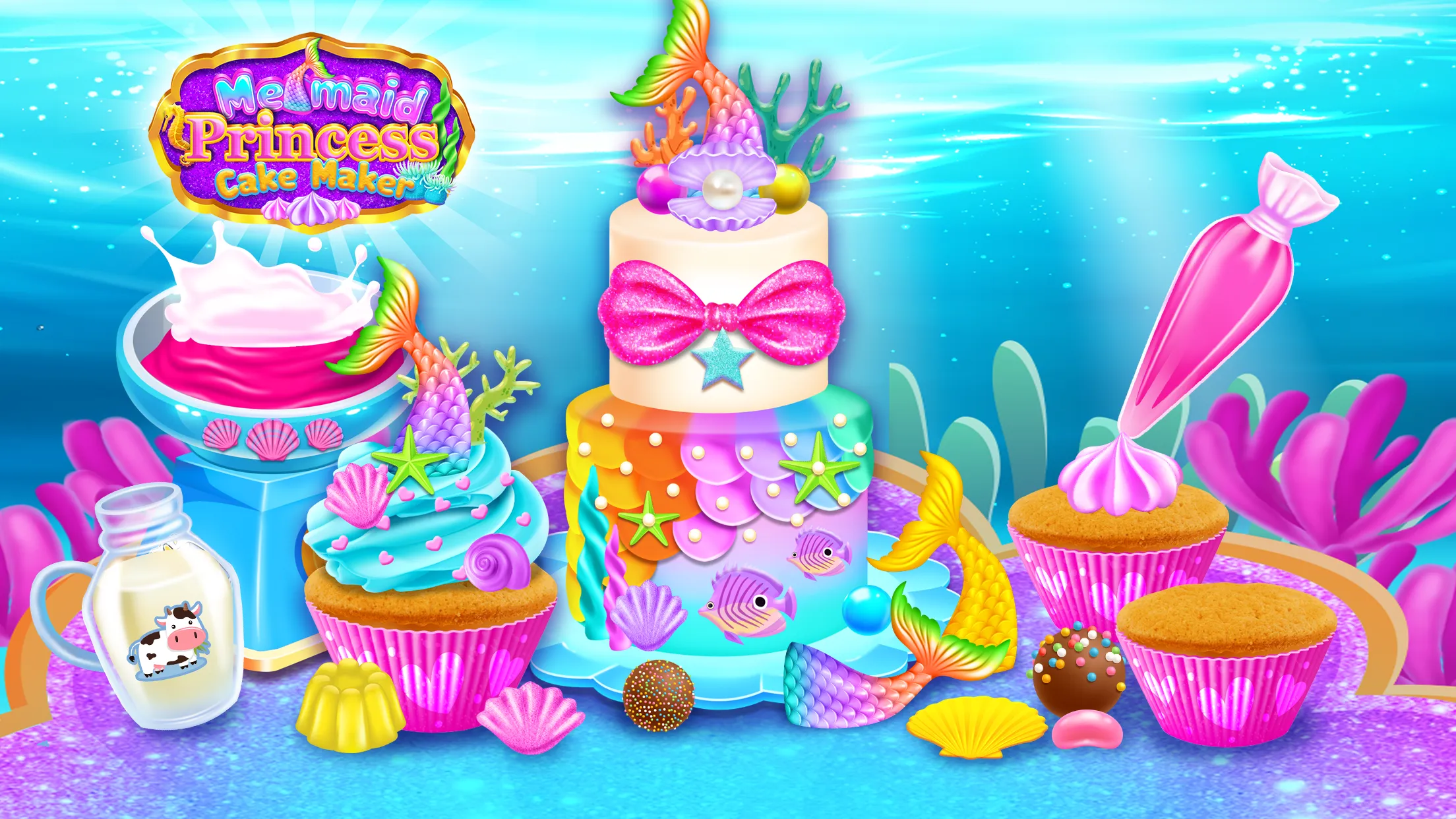 Mermaid Glitter Cake Maker | Indus Appstore | Screenshot