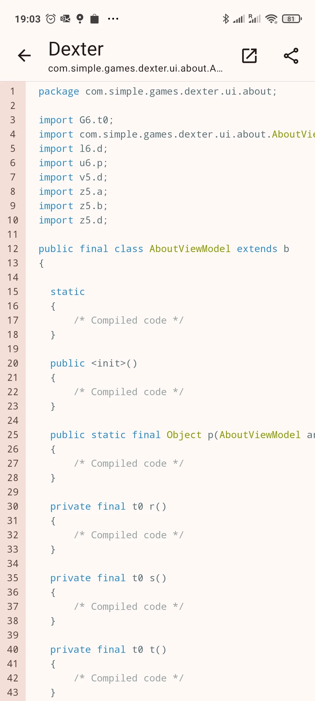 Dexter: dex class decompiler | Indus Appstore | Screenshot