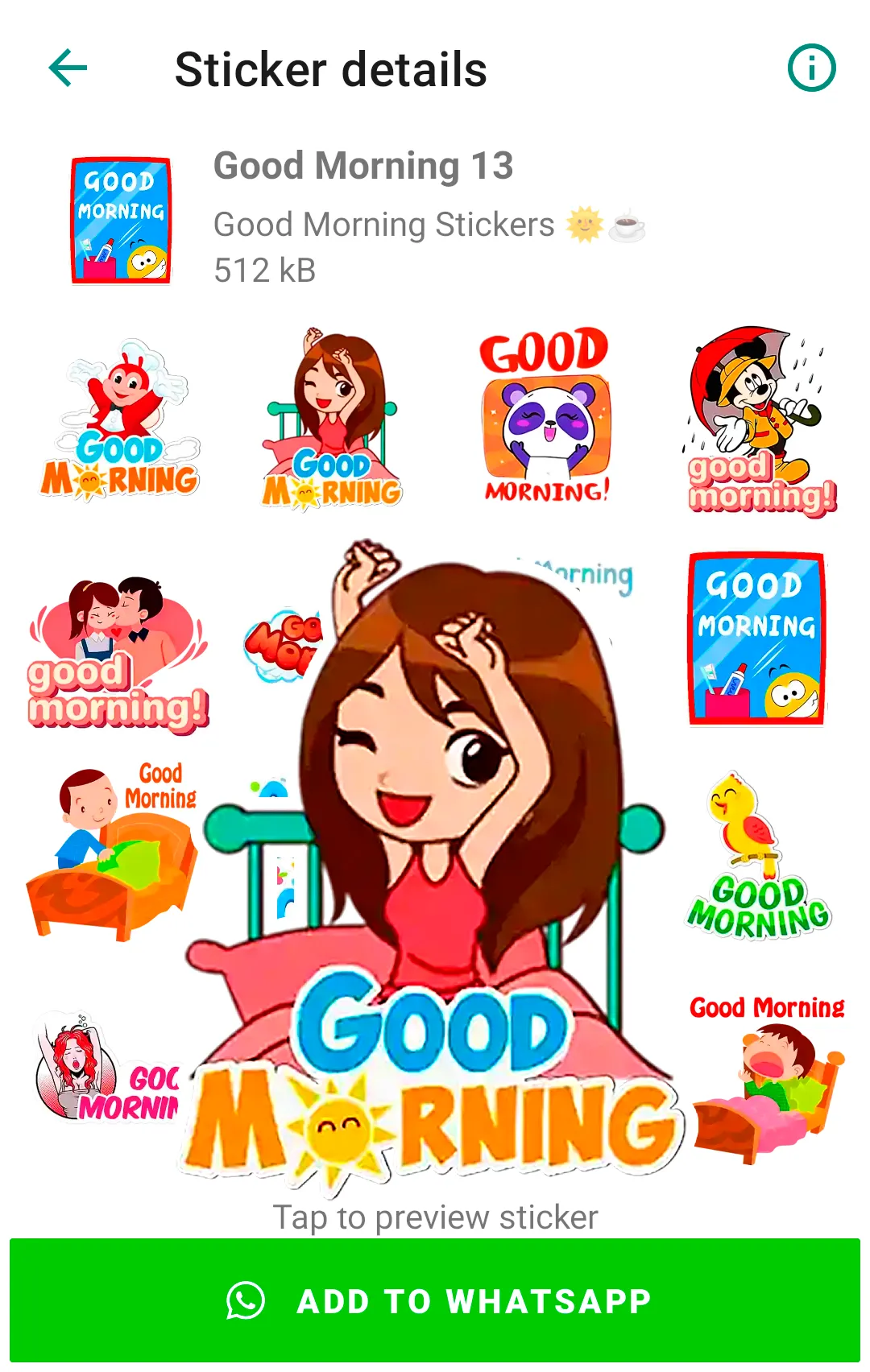 Good Morning Stickers | Indus Appstore | Screenshot