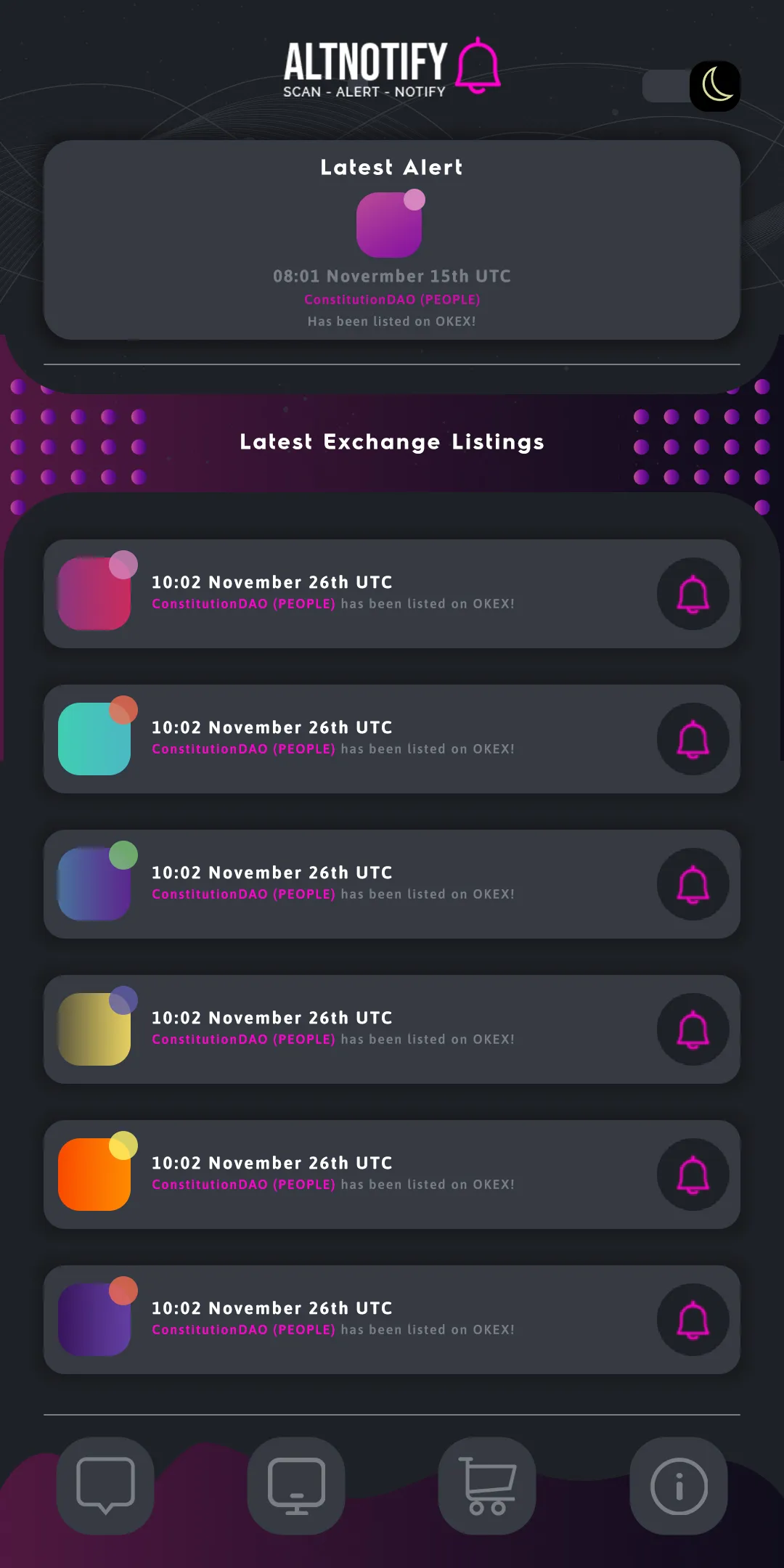 Crypto Exchange Listing Alerts | Indus Appstore | Screenshot