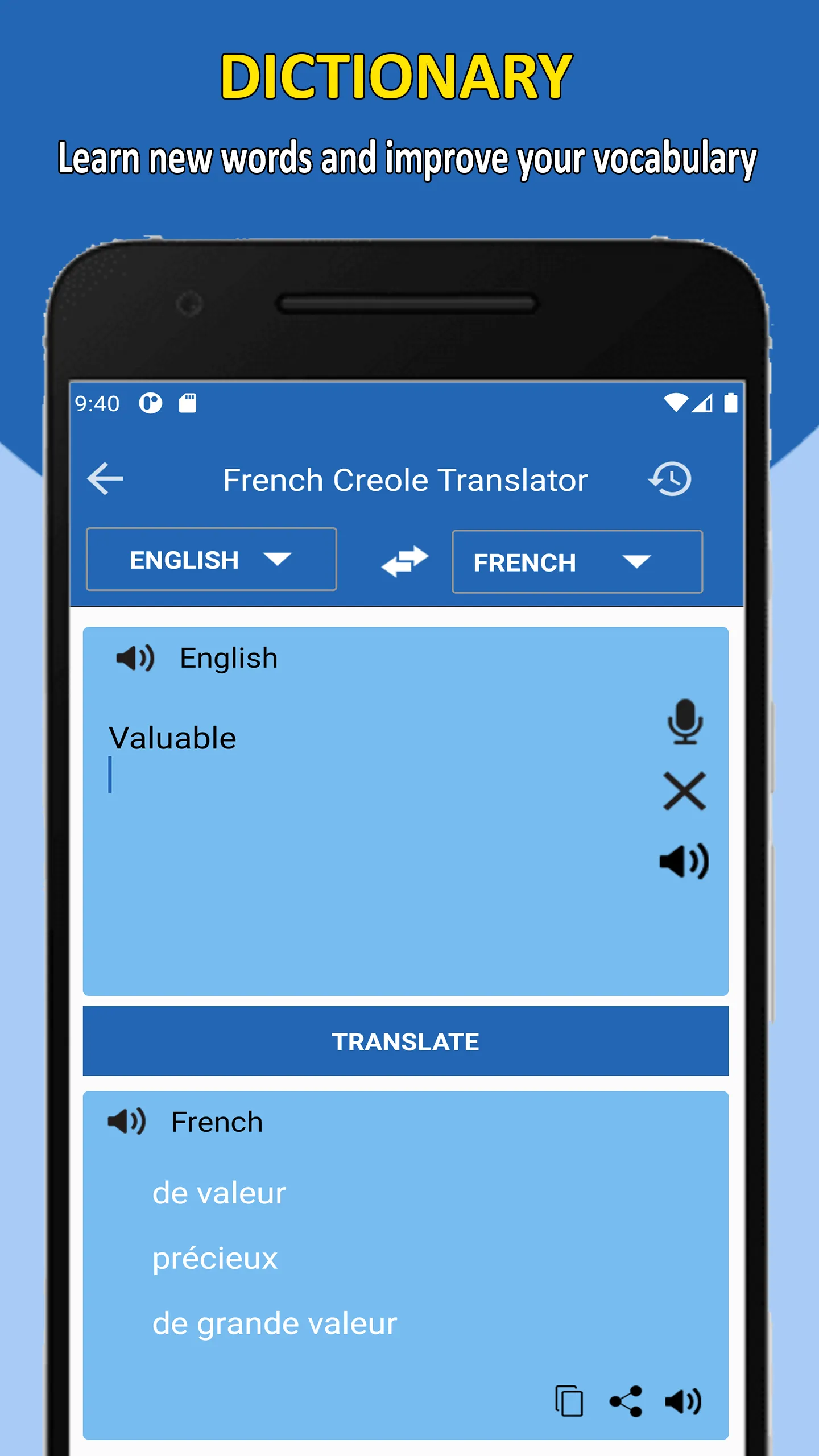 French Creole Translator | Indus Appstore | Screenshot