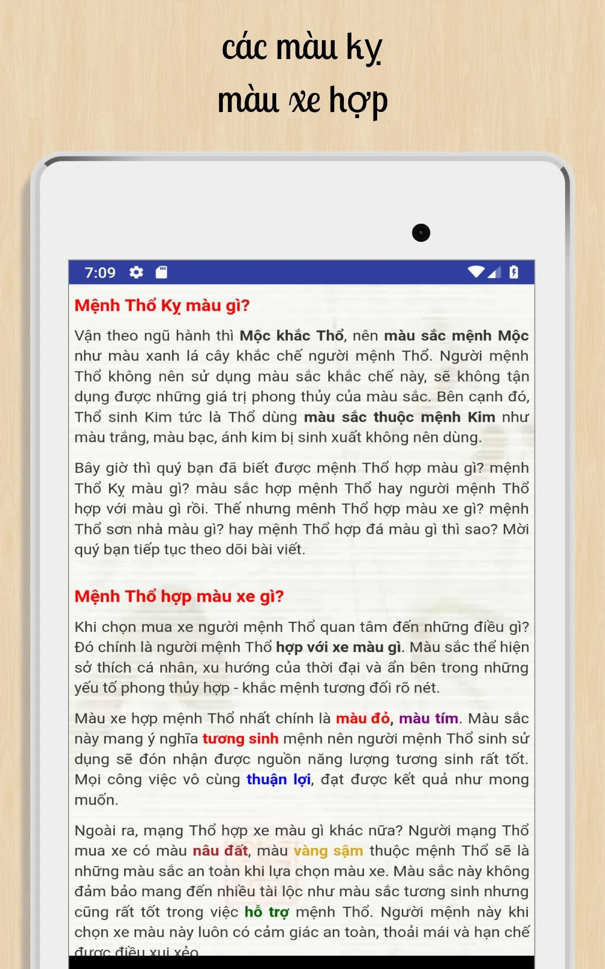 Chọn Màu Hợp Mệnh | Indus Appstore | Screenshot