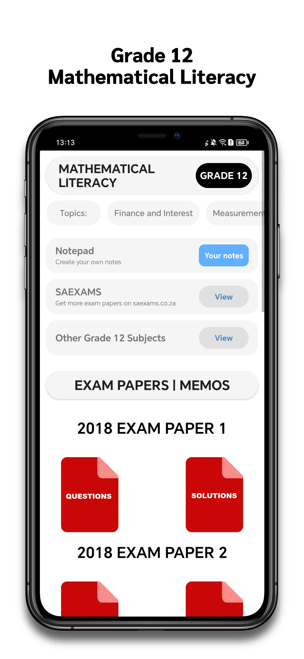 Grade 12 Mathematical Literacy | Indus Appstore | Screenshot