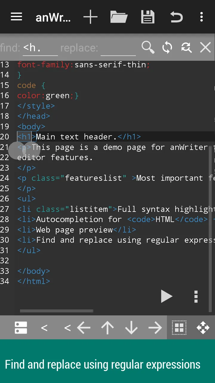 anWriter HTML editor | Indus Appstore | Screenshot