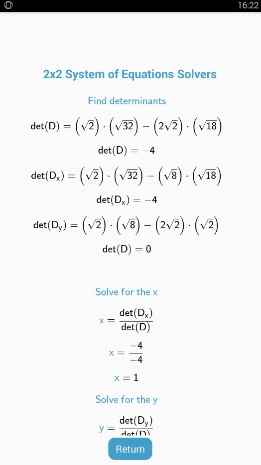 2x2 System of Equation Solvers | Indus Appstore | Screenshot