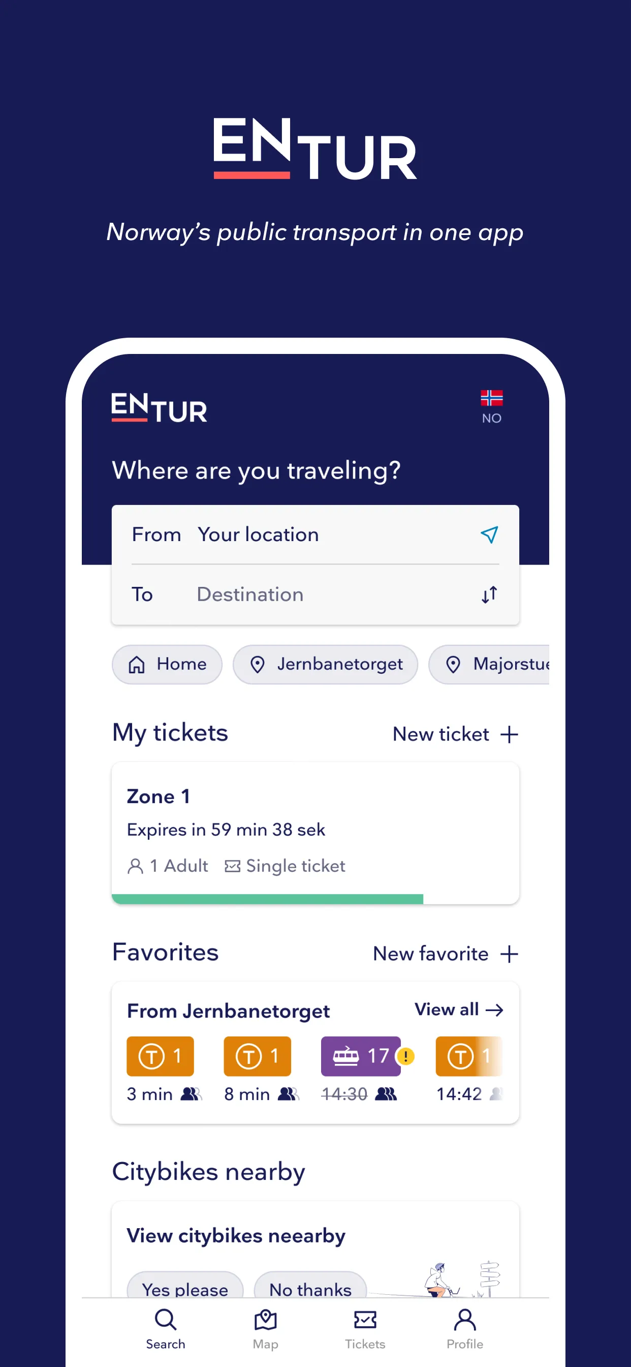 Entur - Travel and tickets | Indus Appstore | Screenshot