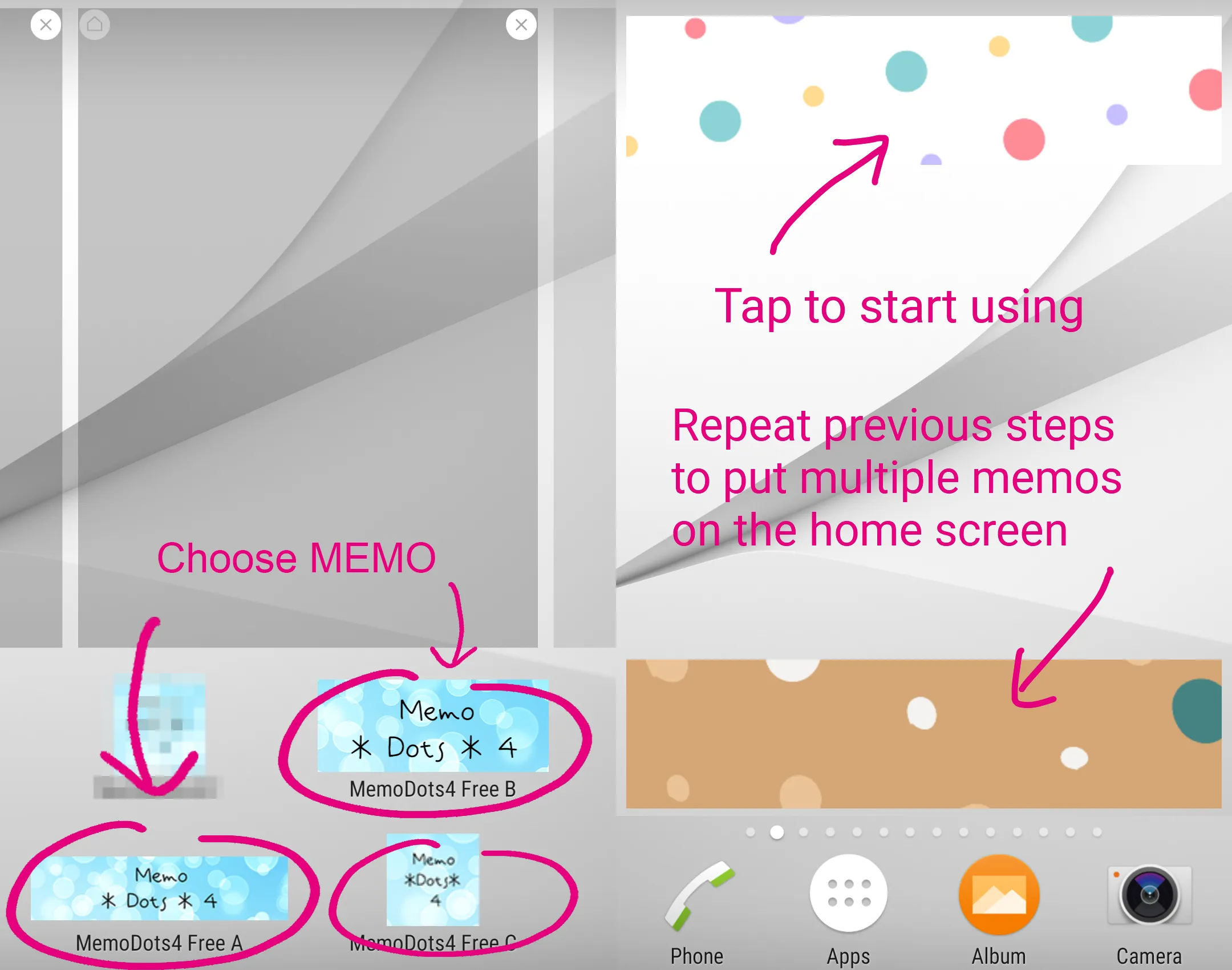 Sticky Memo Notepad *Dots* 4 | Indus Appstore | Screenshot